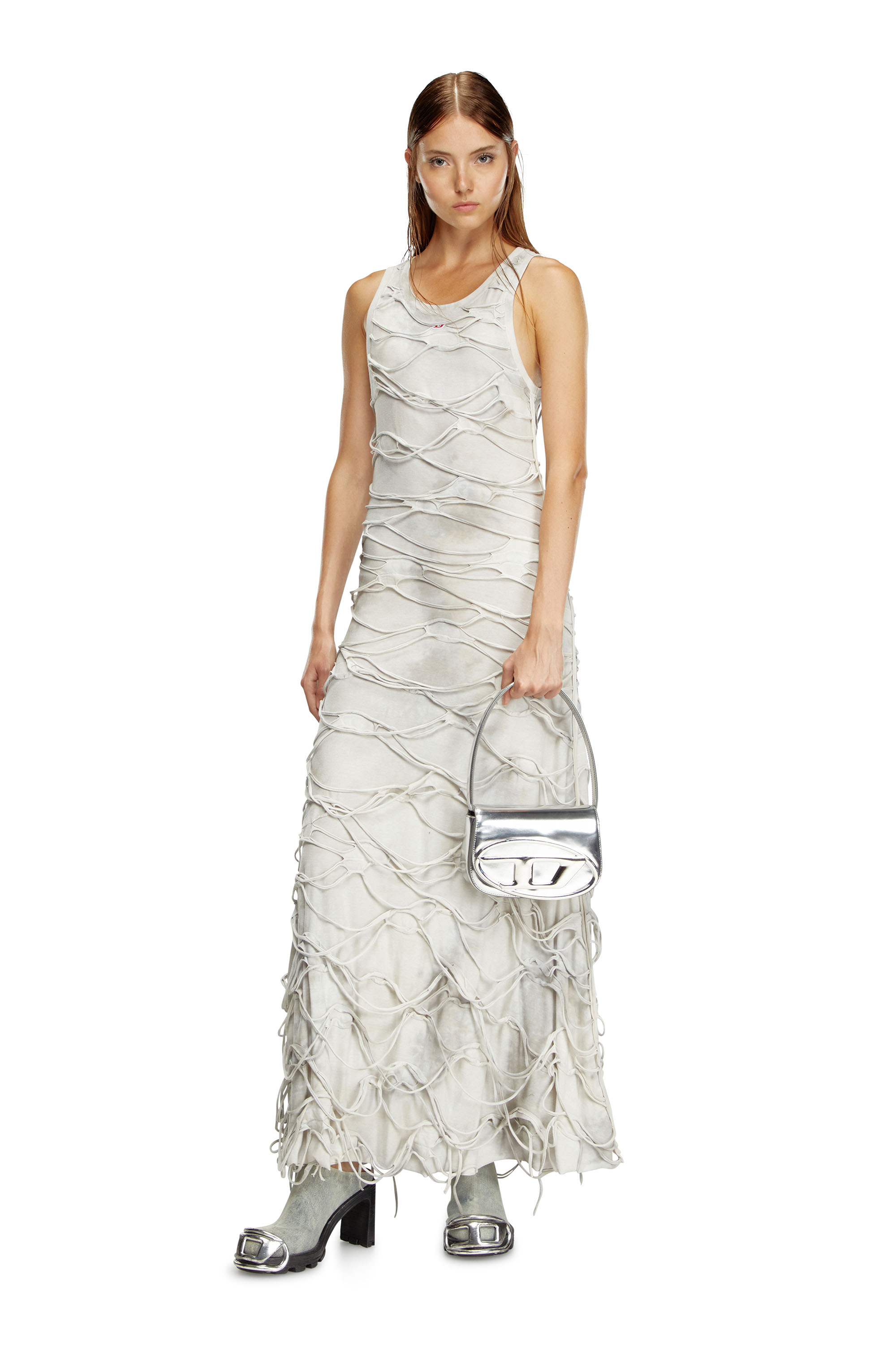 Diesel - 1DR, Female's カウレザーショルダーバッグ in シルバー - 1