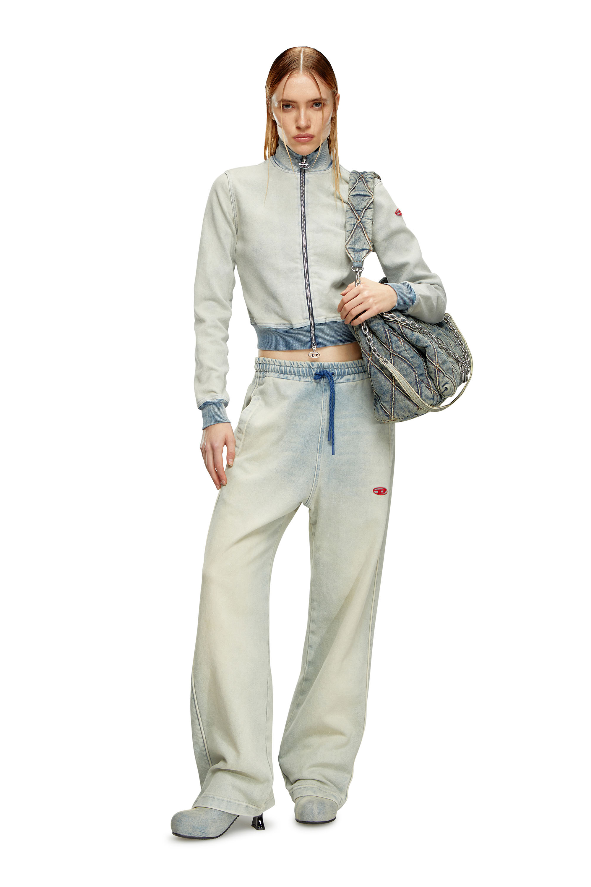 Diesel - D-EMY TRACK, Female's Zip-up sweatshirt in Track Denim in ライトブルー - 2