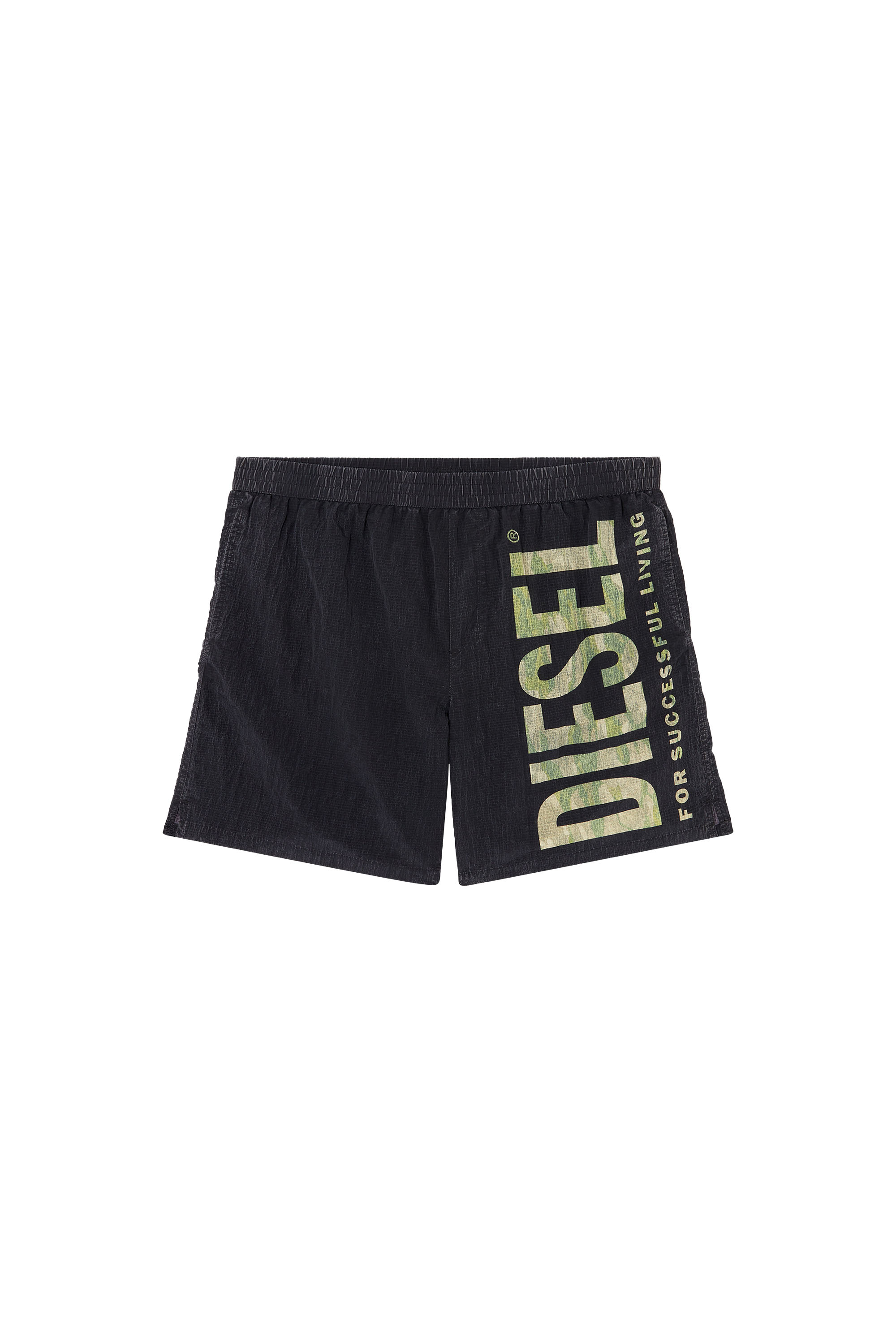 Diesel - POWEL-47.5-UTLT, Male's Board shorts in camo ripstop in ブラック/グリーン - 4