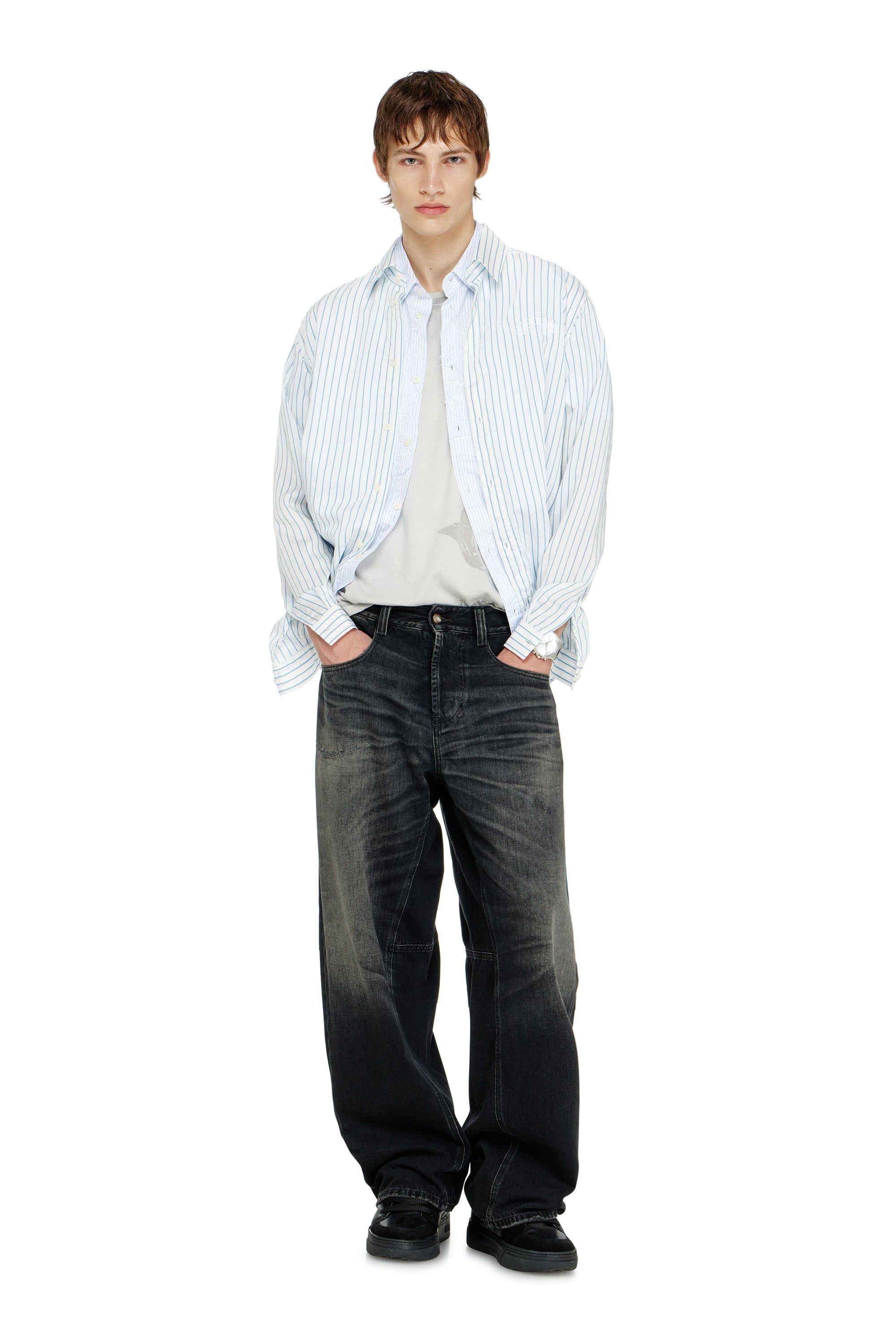 Diesel - Unisex's Relaxed Jeans 1997 D-Enim-M 09P65, ブラック/ダークグレー - 1