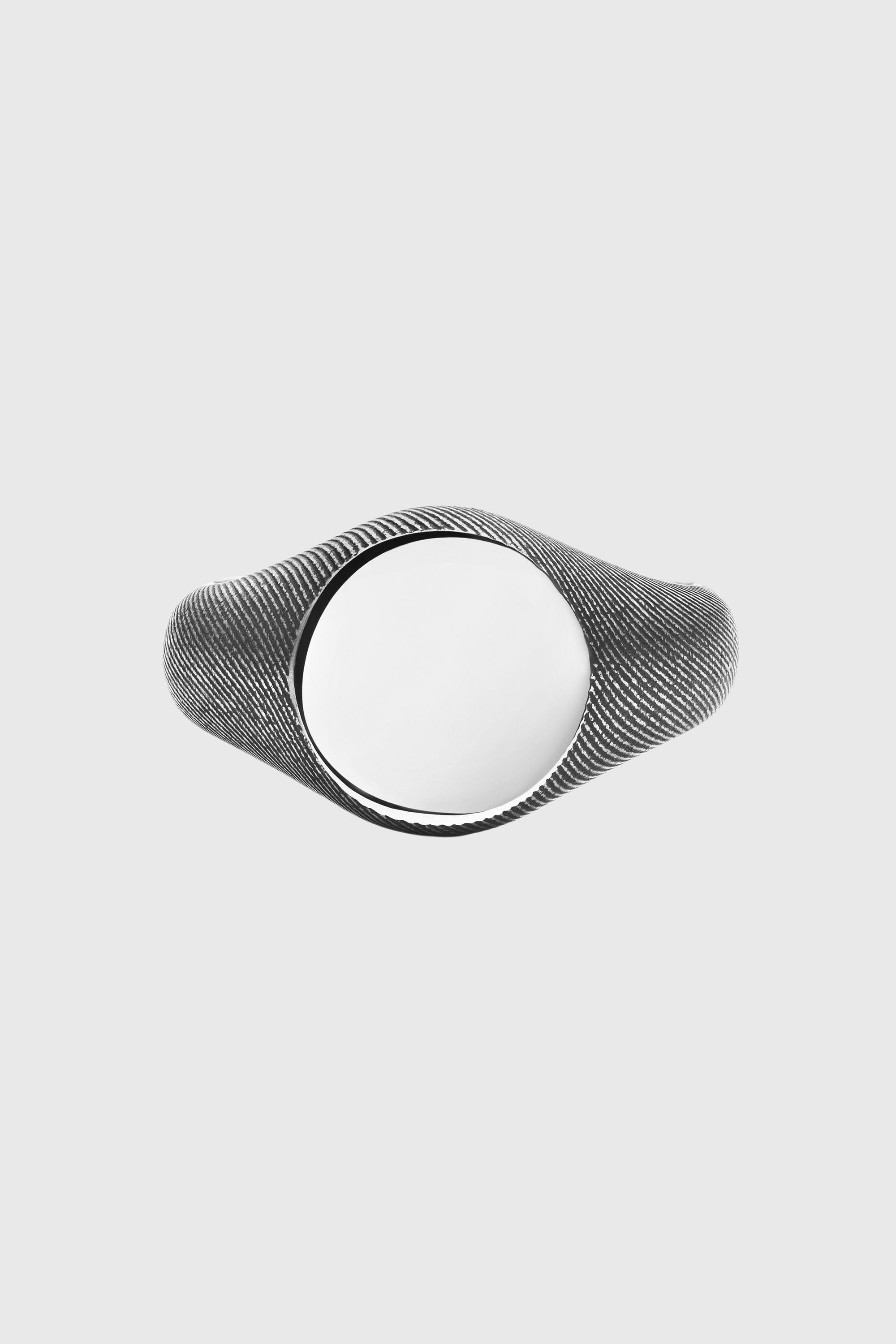 Diesel - DX1736040, Unisex's Stainless steel denim texture signet ring in シルバー - 3