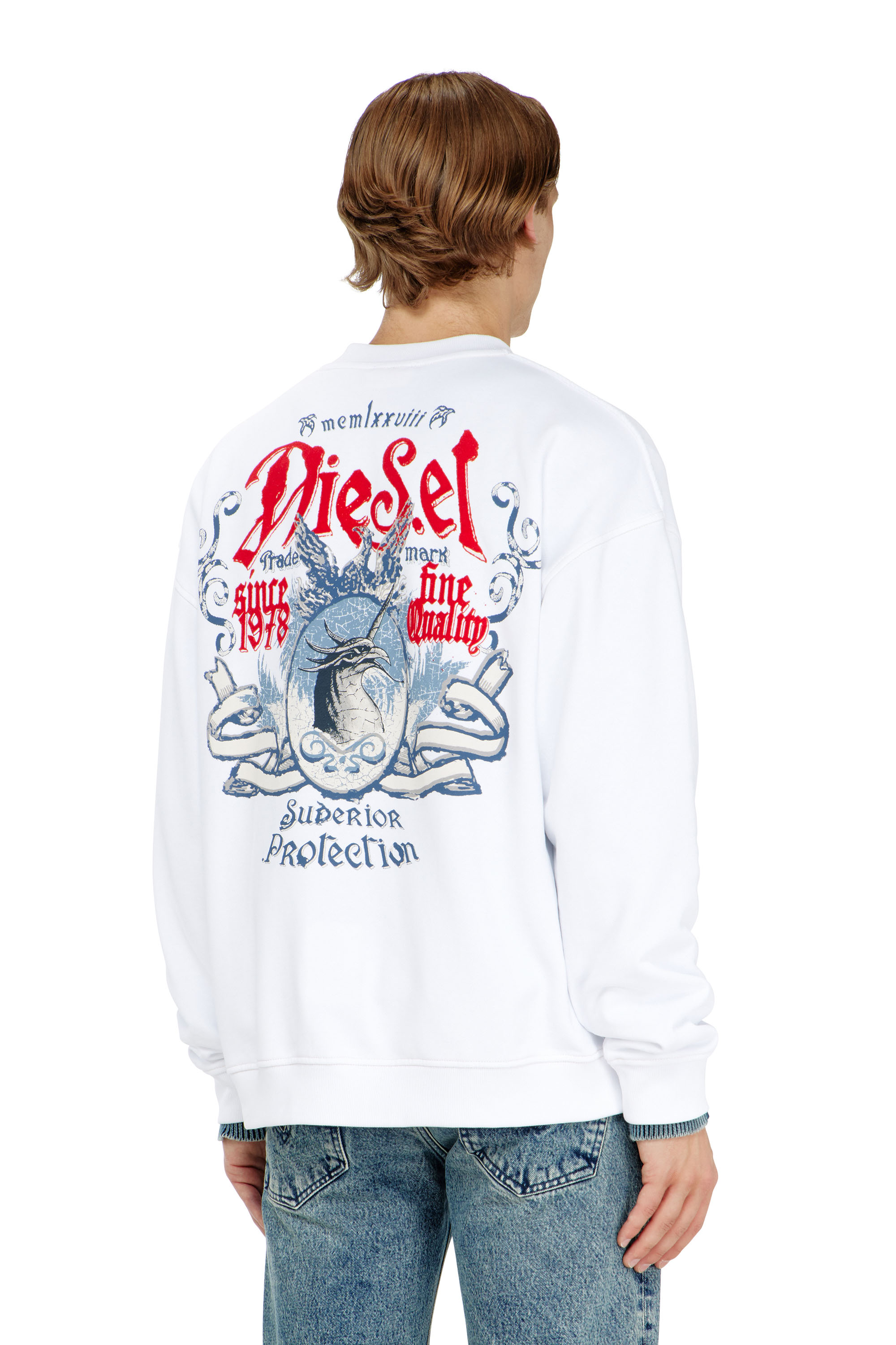 Diesel - S-BOXT-AA2, Male's プルオーバースウェット in ホワイト - 4