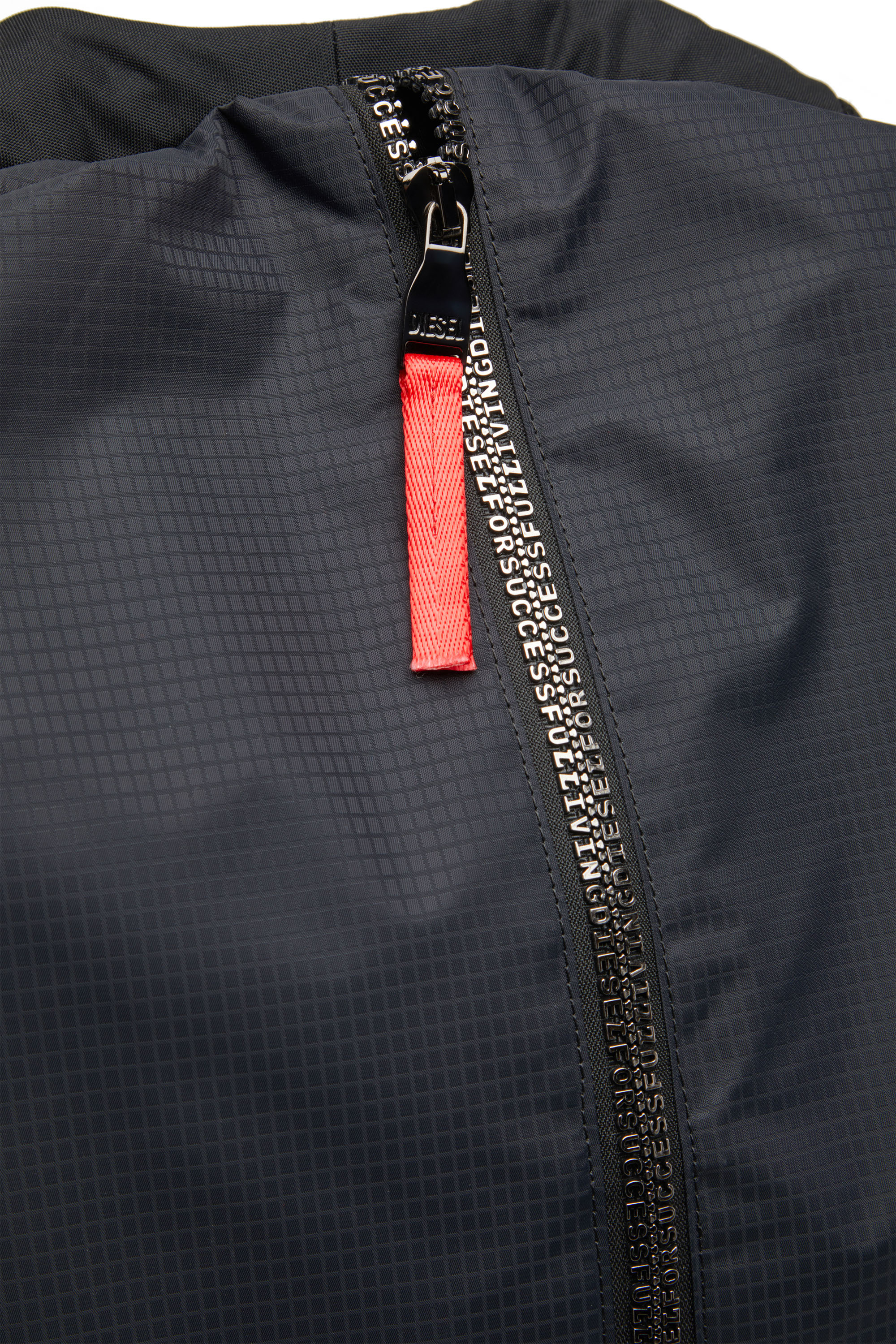 Diesel - ZIP-D BACKPACK X, Male's Zip-D-Backpack in check-jacquard shell in ブラック - 6