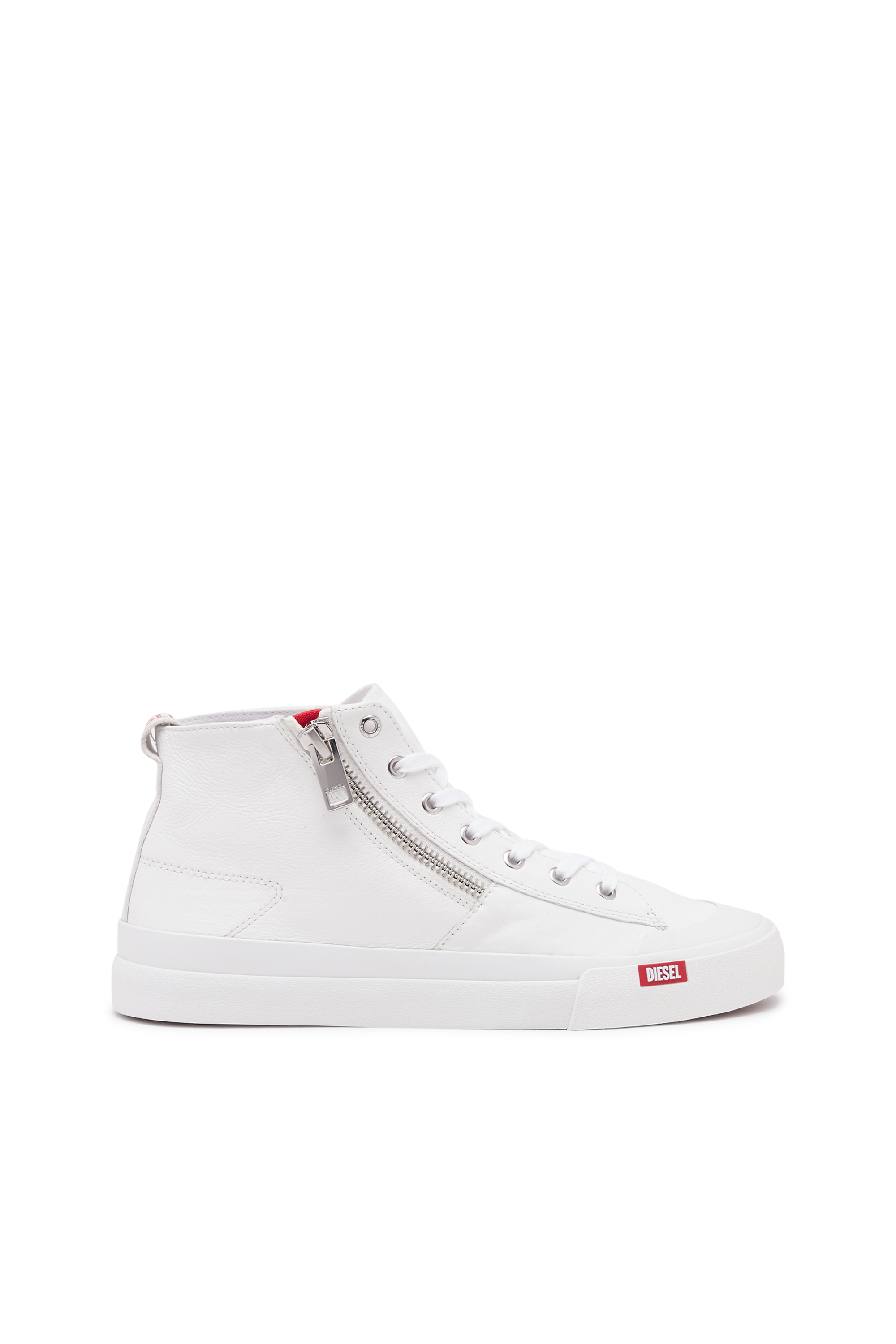 Diesel - S-ATHOS ZIP, Male's S-Athos Zip-High-top sneakers in premium leather in ホワイト - 1