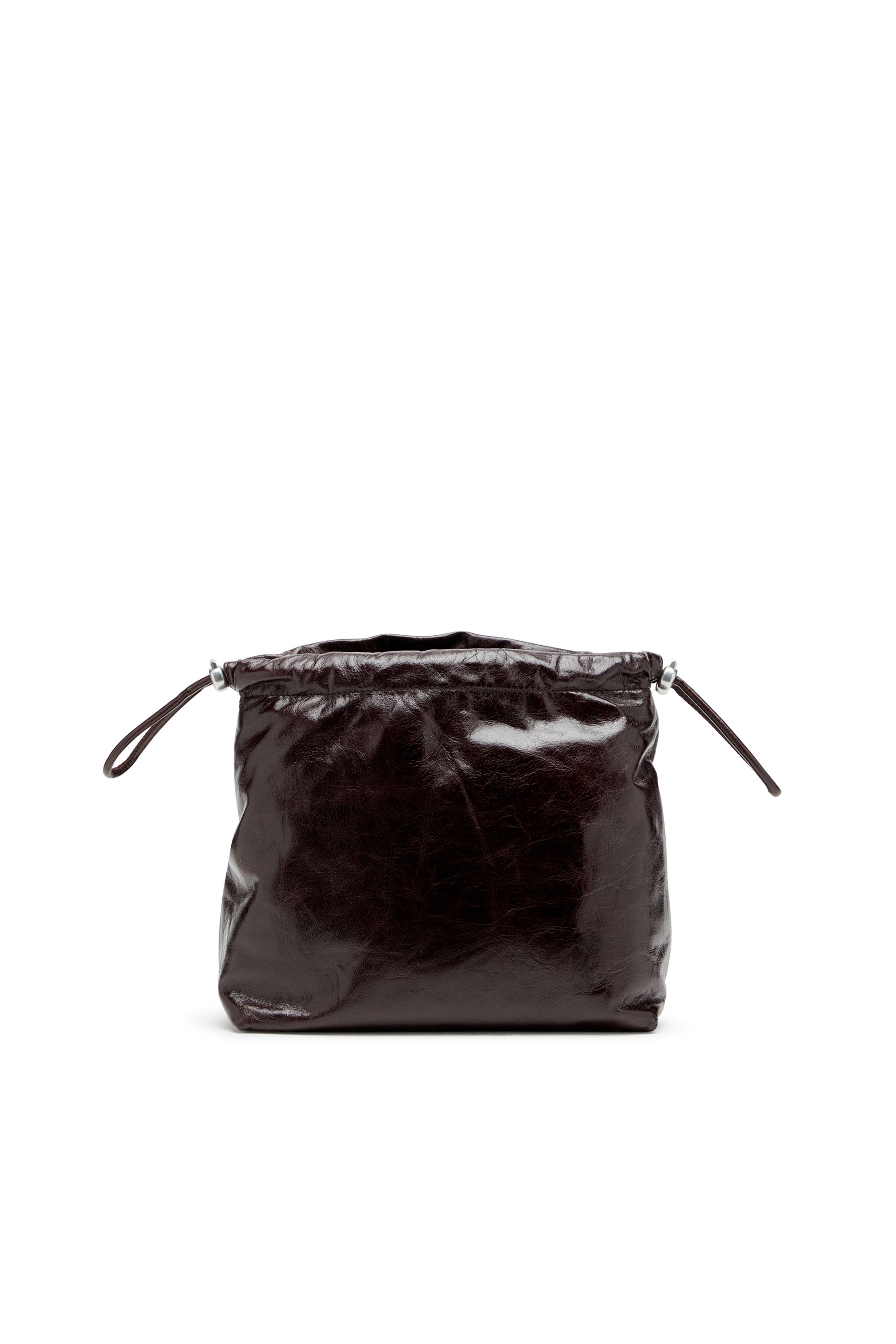 Diesel - SCRUNCH-D BUCKET, Female's Scrunch-D-Bucket bag in shiny wrinkled leather in ブラウン - 3