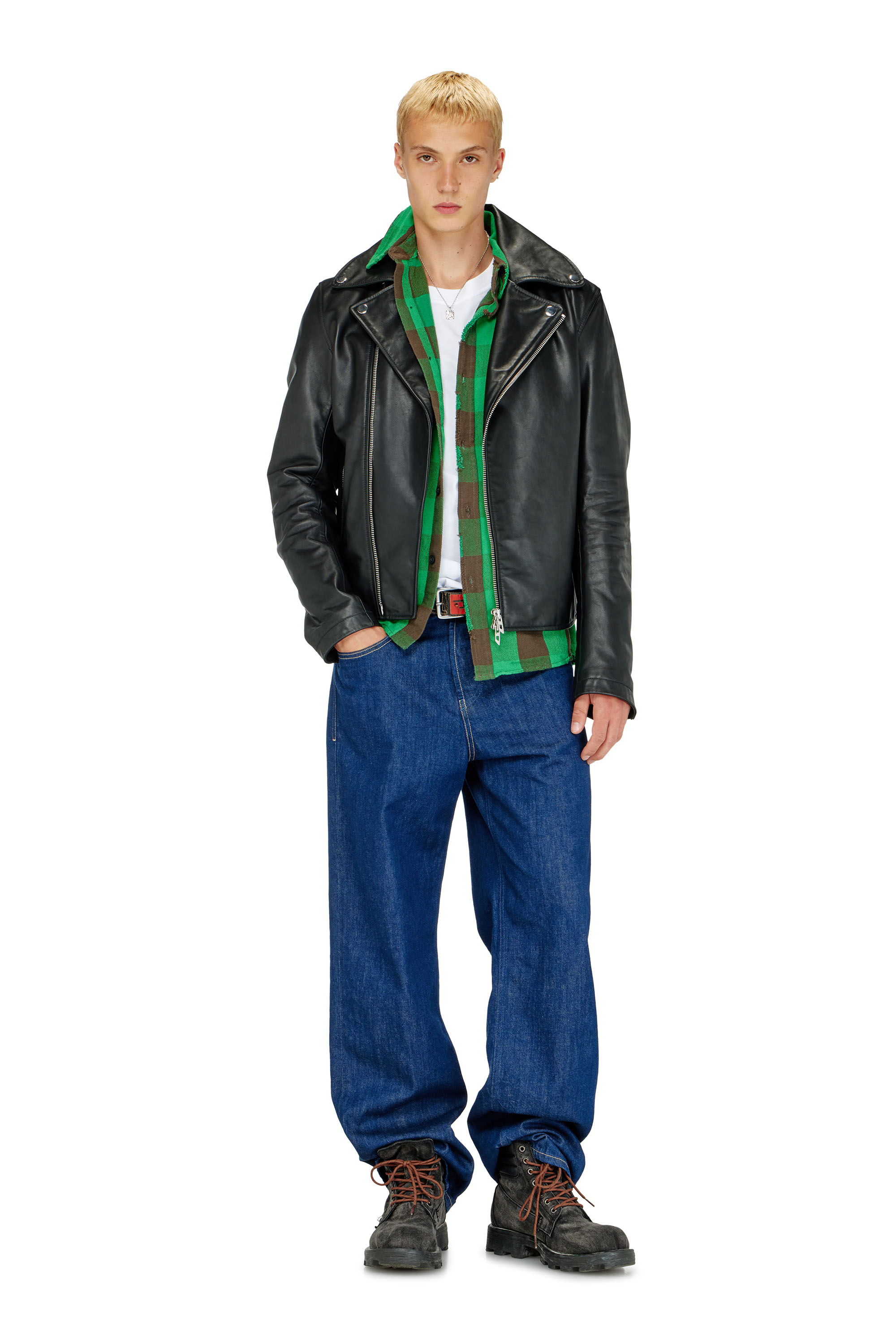 Diesel - L-EO-WRD, Male's ライダースジャケット in ブラック - 2