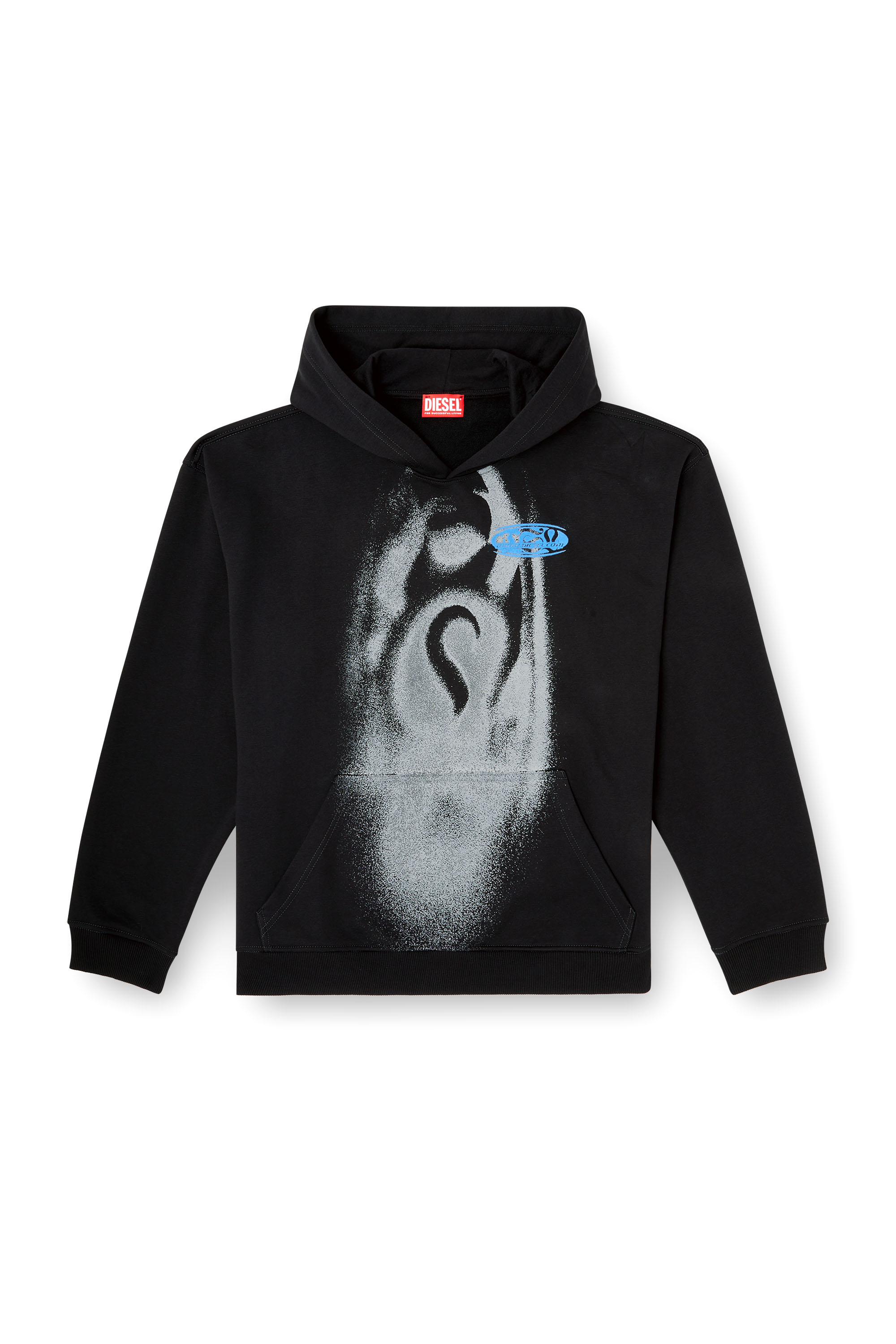 Diesel - S-BOXT-HOOD-T3, Male's Hoodie with spray-effect print in ブラック - 3