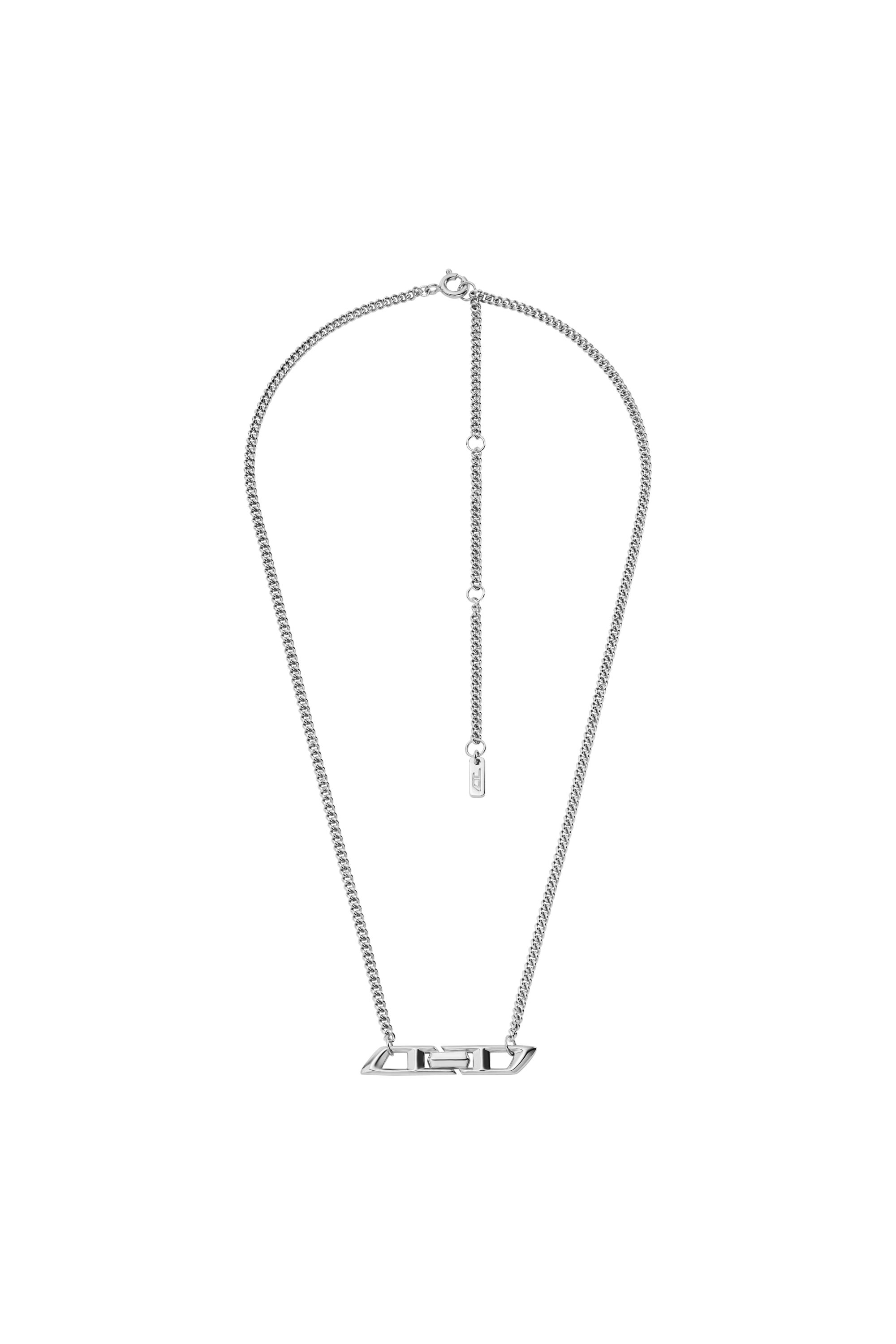 Diesel - DL1351040 STERLING SILVER JEWEL, Unisex's Sterling Silver  D Logo Necklace in シルバー - 1