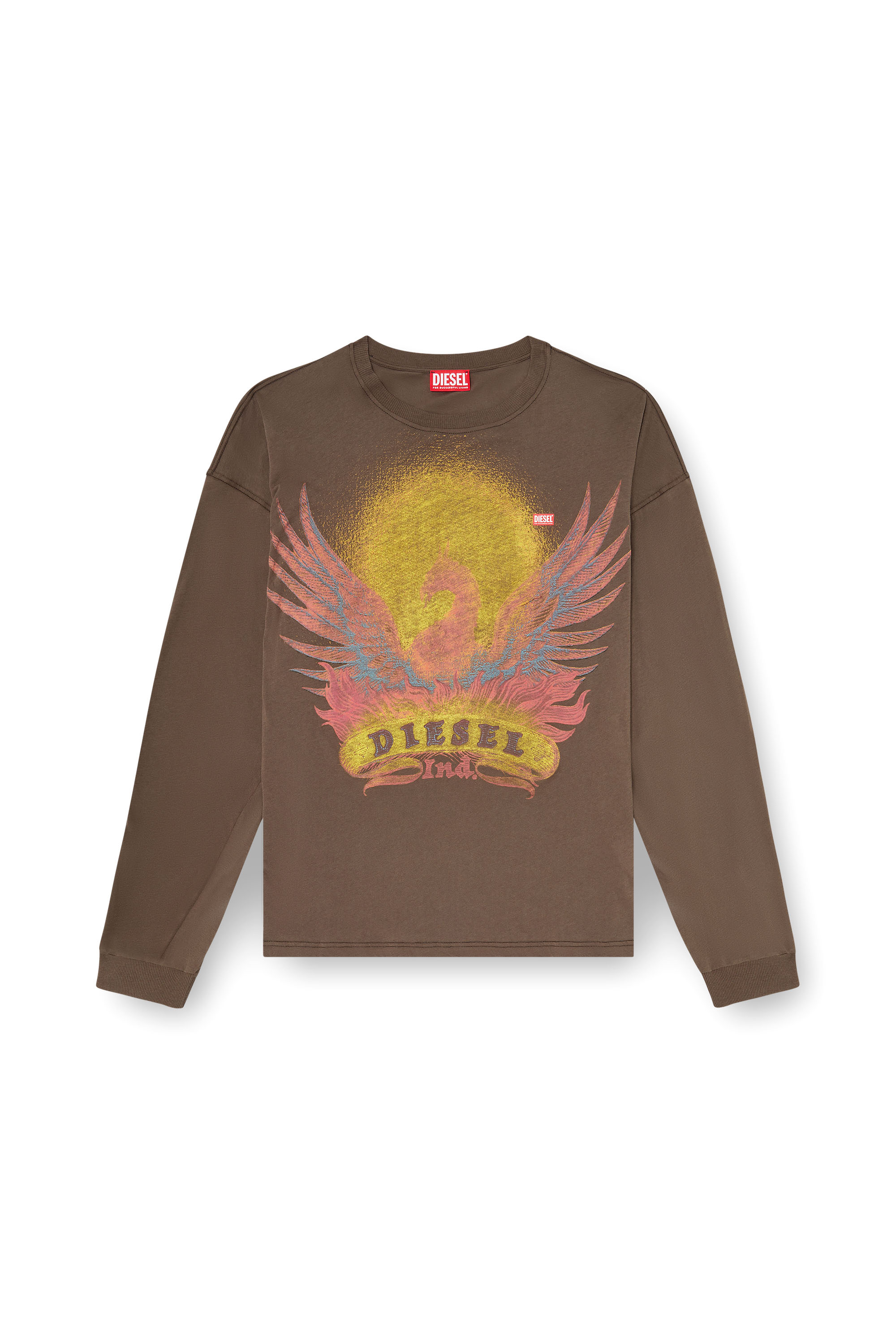 Diesel - T-BOXT-LS-AA1, Male's 長袖Tシャツ in ブラウン - 3