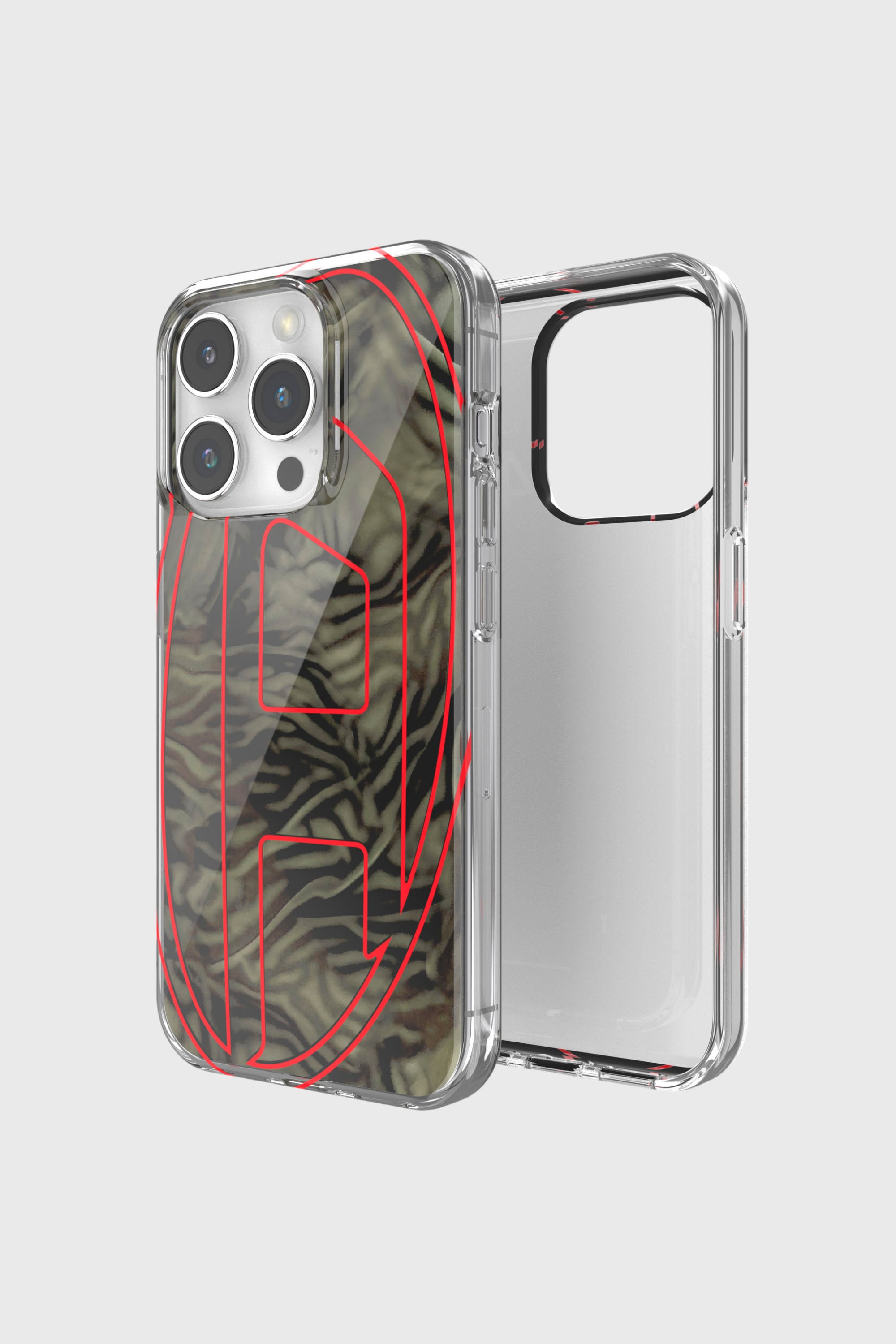 Diesel - 60052 AOP CASE, Unisex's iPhone 15 Pro in レッド/グリーン - 1