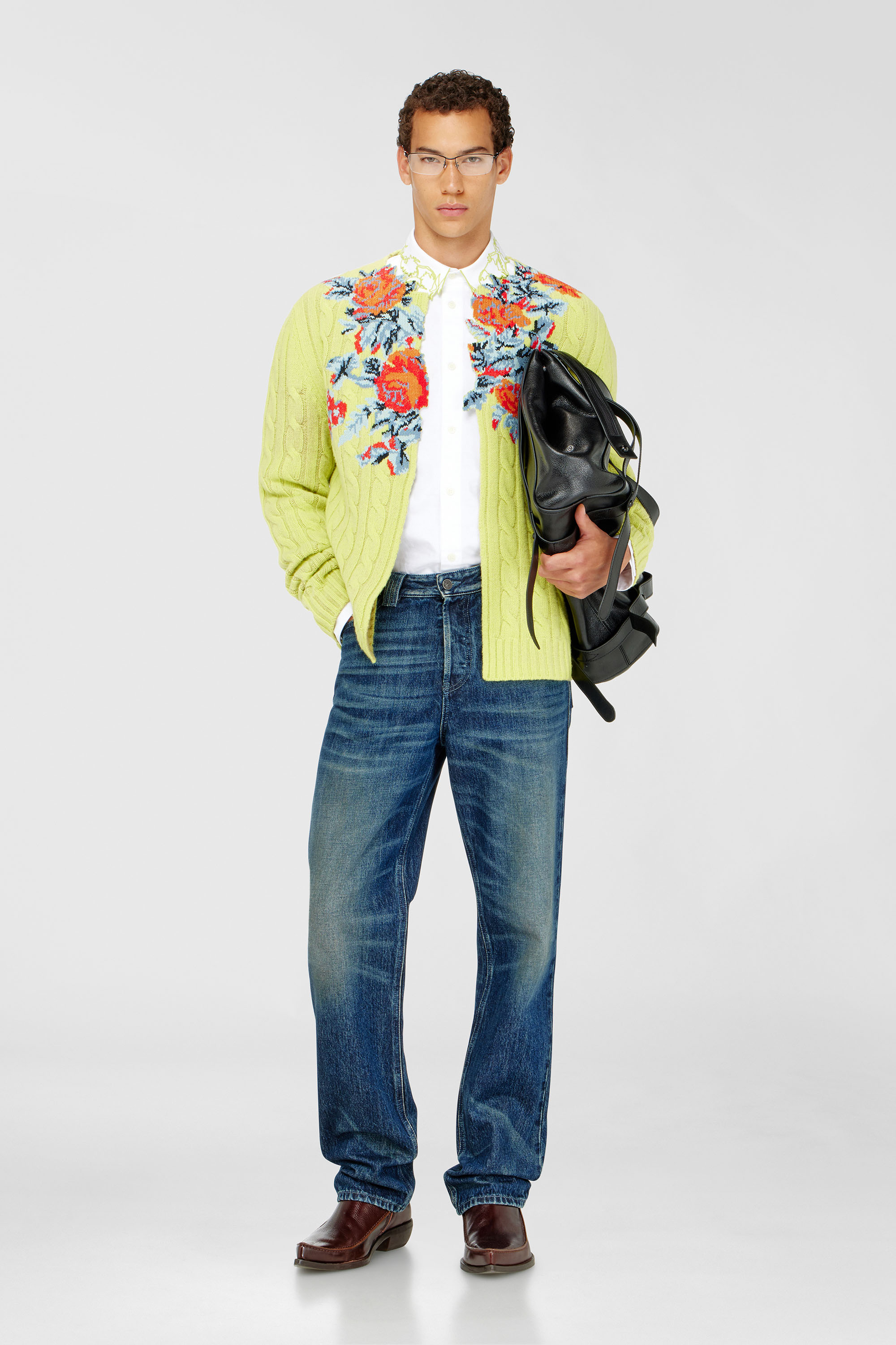 Diesel - D-ONE TOPHANDLE L, Unisex's D-One-Large top-handle bag in leather in ブラック - 2