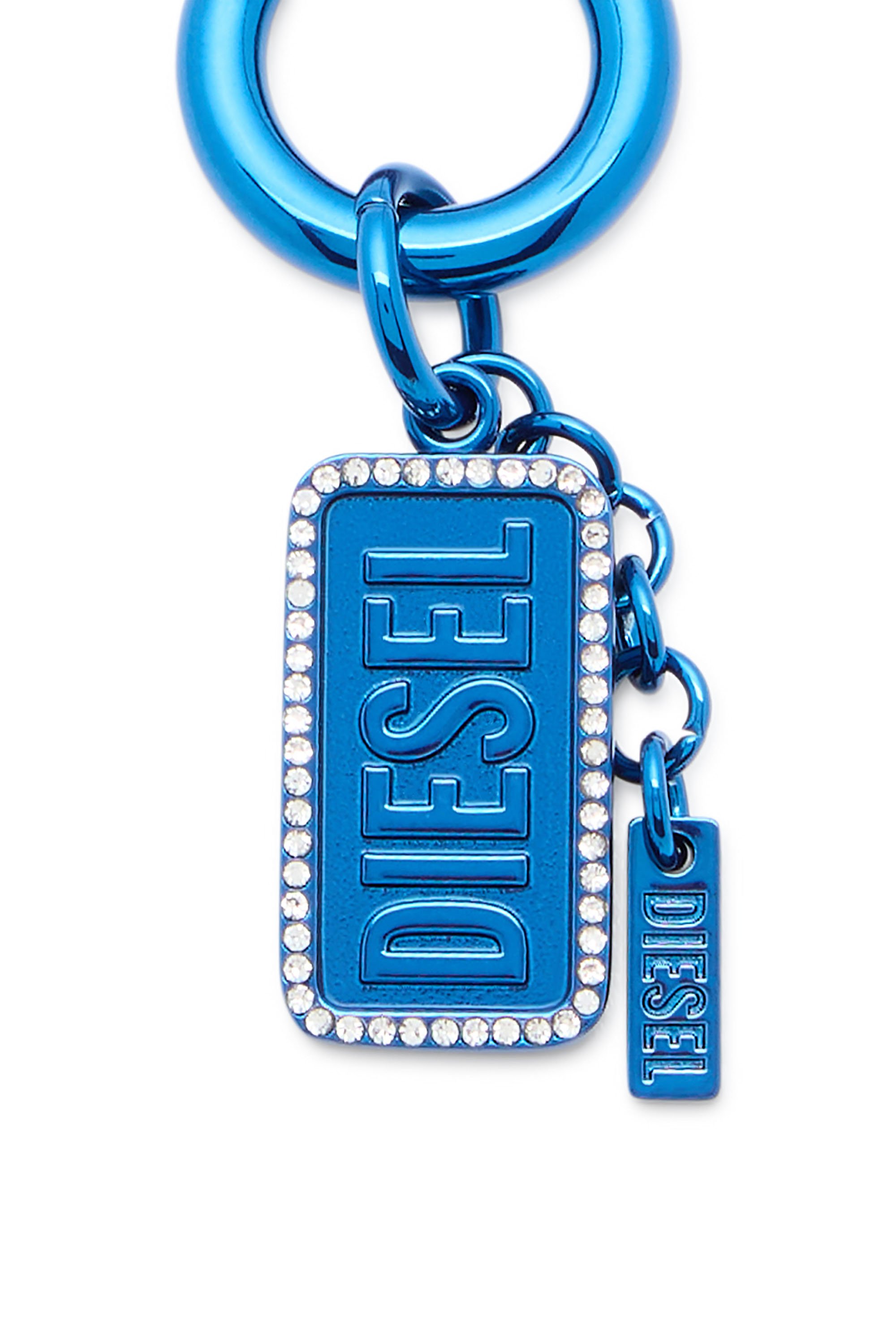 Diesel - CHARM-DIESEL, Unisex's Metal keyring with Diesel logo and rhinestones in ブルー - 3