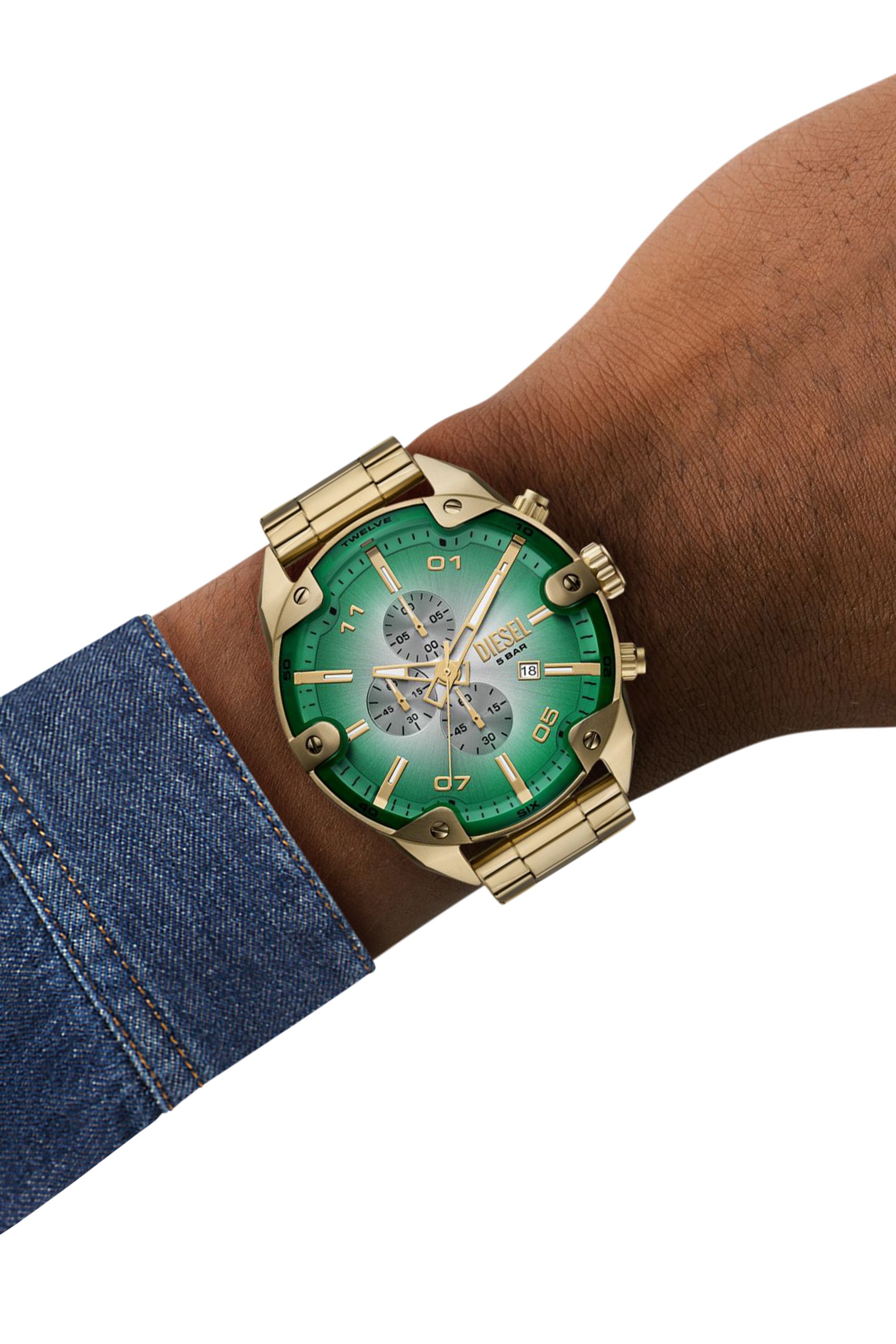 Diesel - DZ4685 WATCH, Male's Spiked Stainless Steel Watch in ゴールド - 4