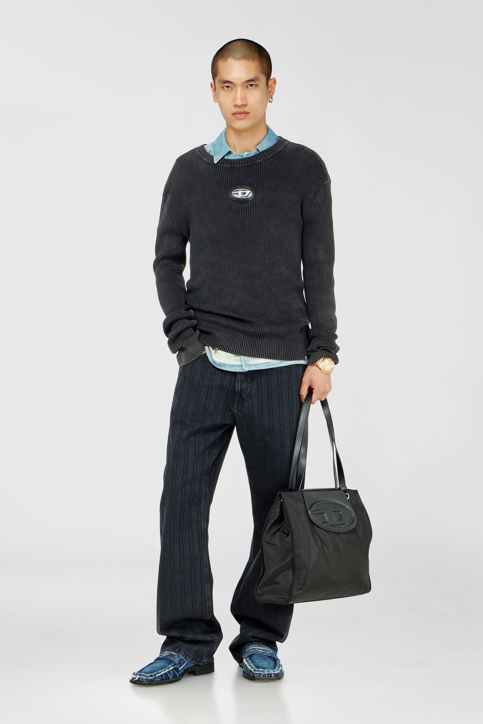 Diesel - K-DARREN-D, Male's プルオーバーニット in グレー - 1