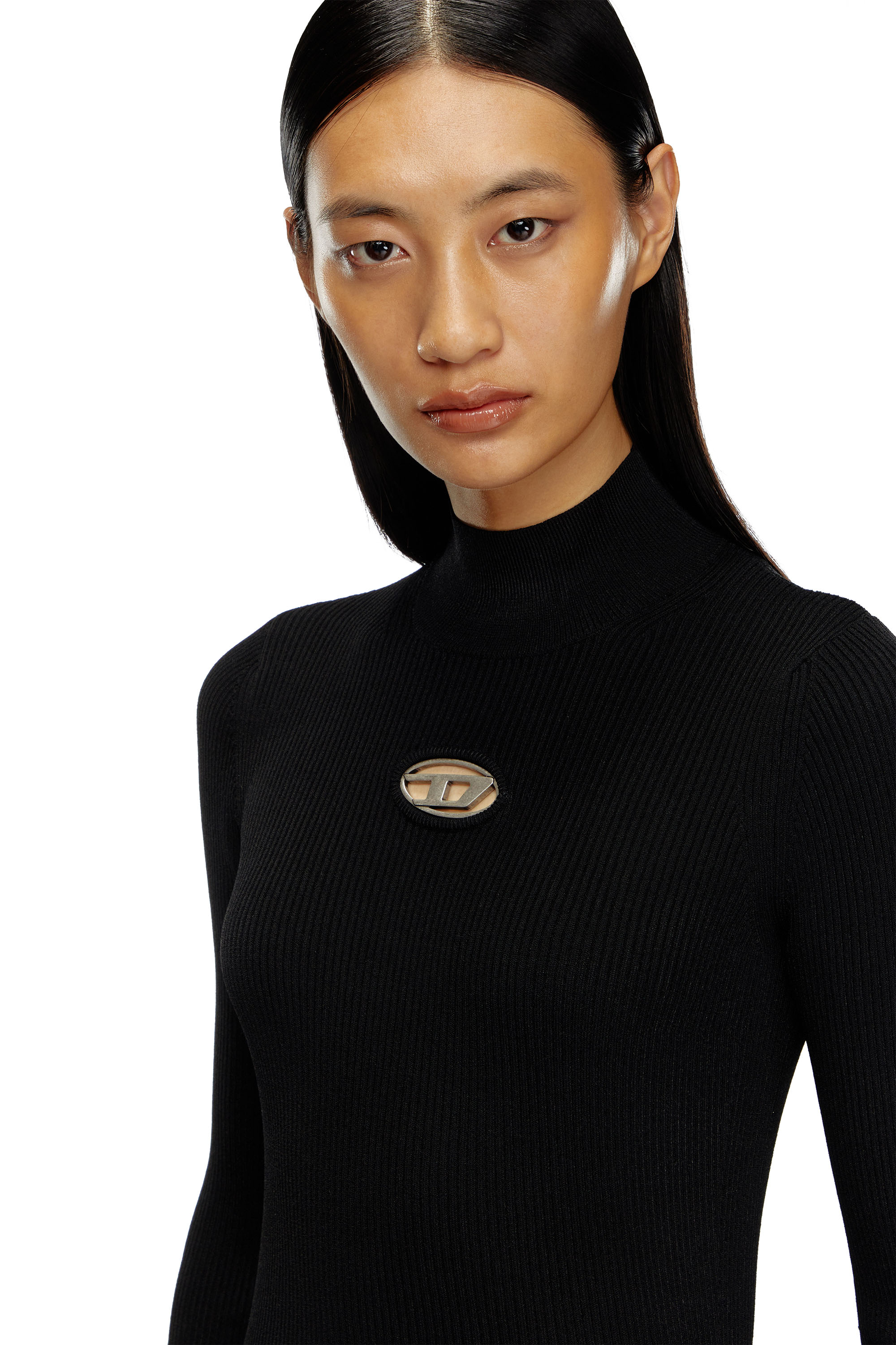 Diesel - M-VALARI-TN, Female's Rib-knit top in ブラック - 5