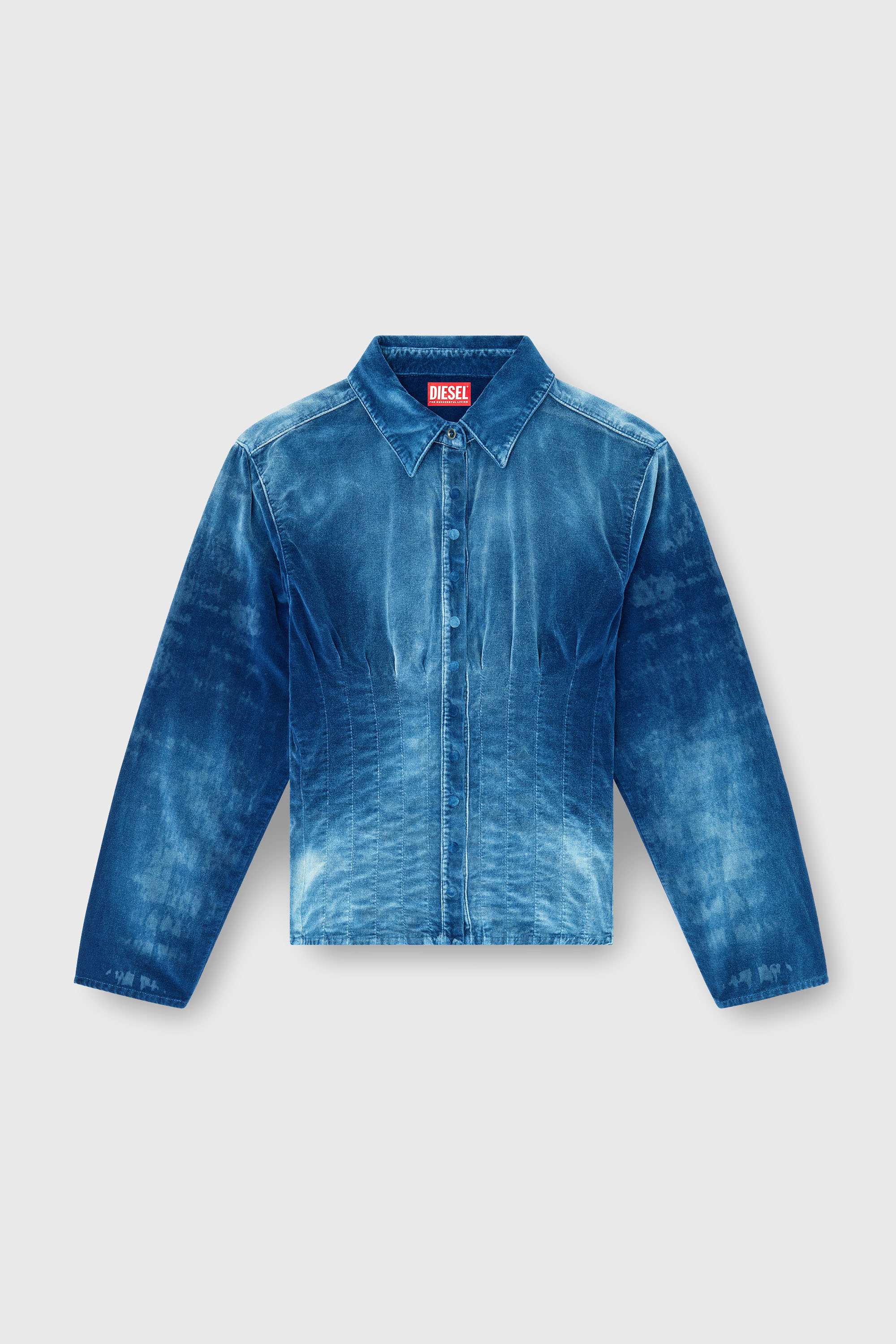Diesel - DE-SINDI-FSJ, Female's Shirt in velvet denim in ダークブルー - 2