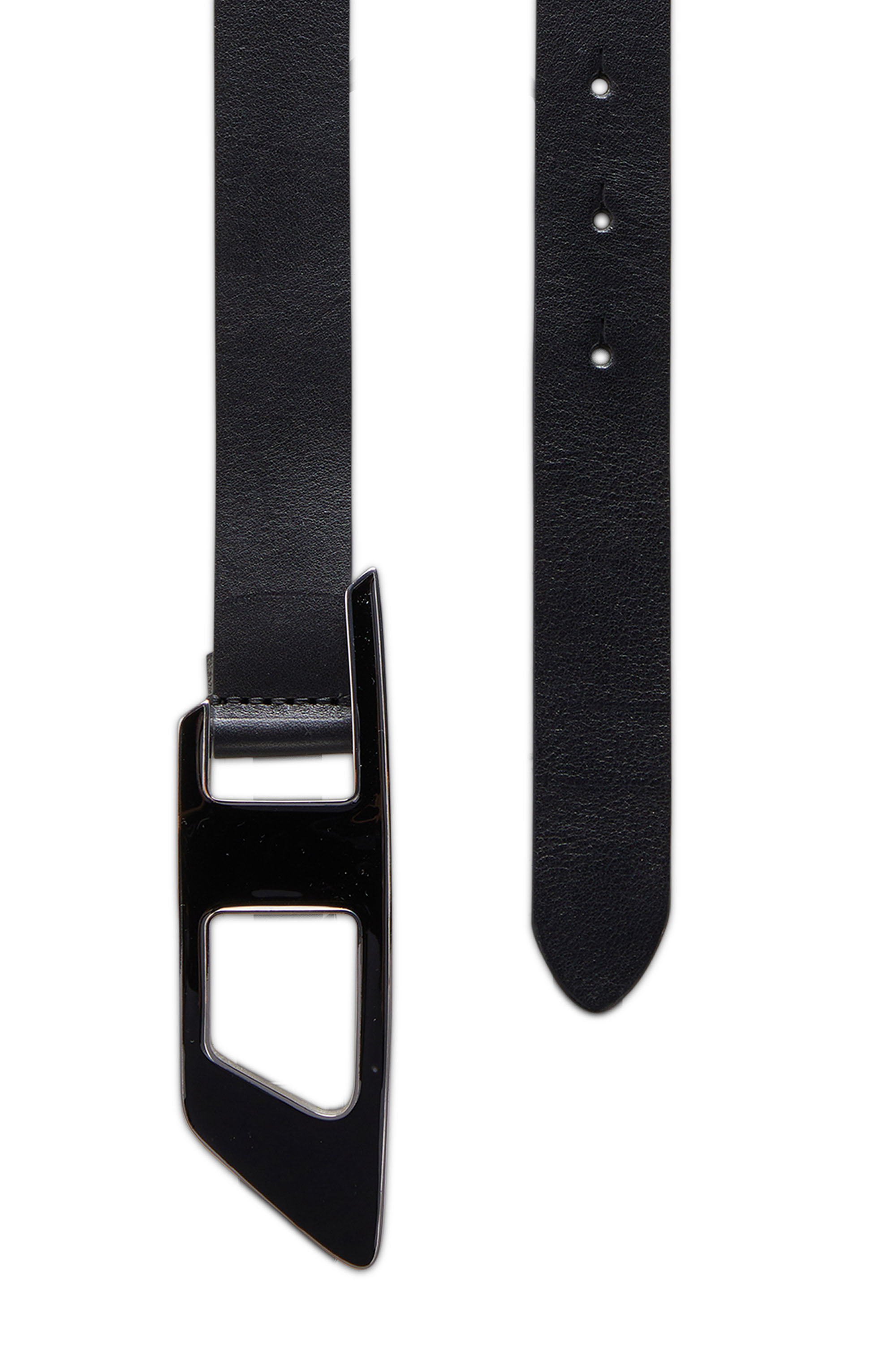 Diesel - B-DLOGO II, Female's 2.5cm leather belt with enamelled d buckle in ブラック - 2