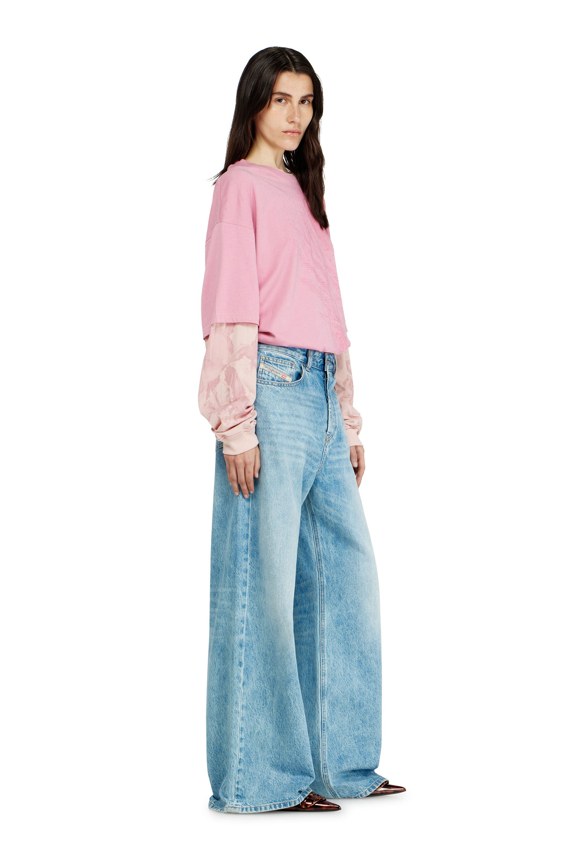 Diesel - Unisex's Relaxed Jeans 1996 D-Sire 09I29, ライトブルー - 2