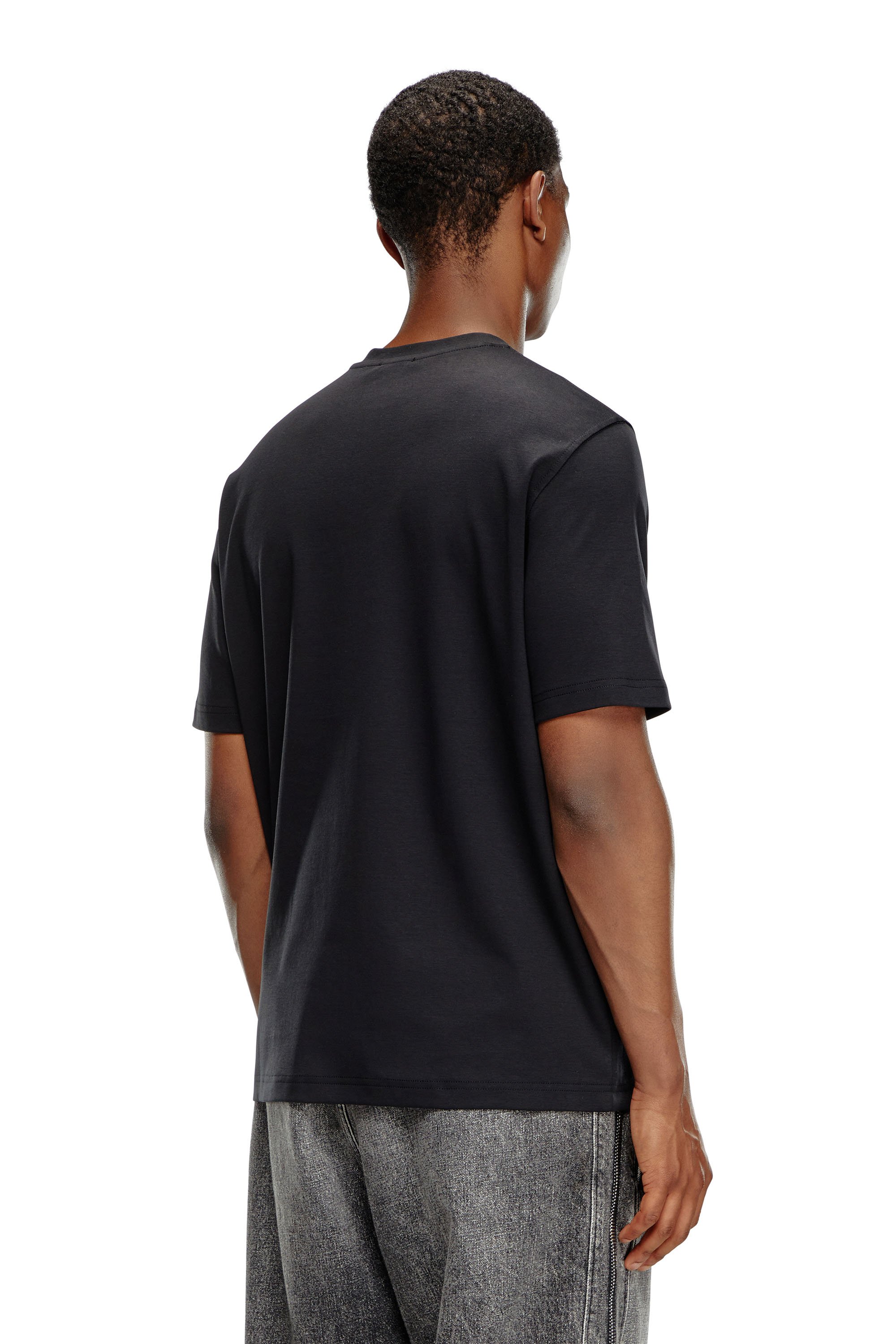 Diesel - T-ADJUST-DOVAL-PJ, Male's T-shirt with Oval D patch in ブラック - 4
