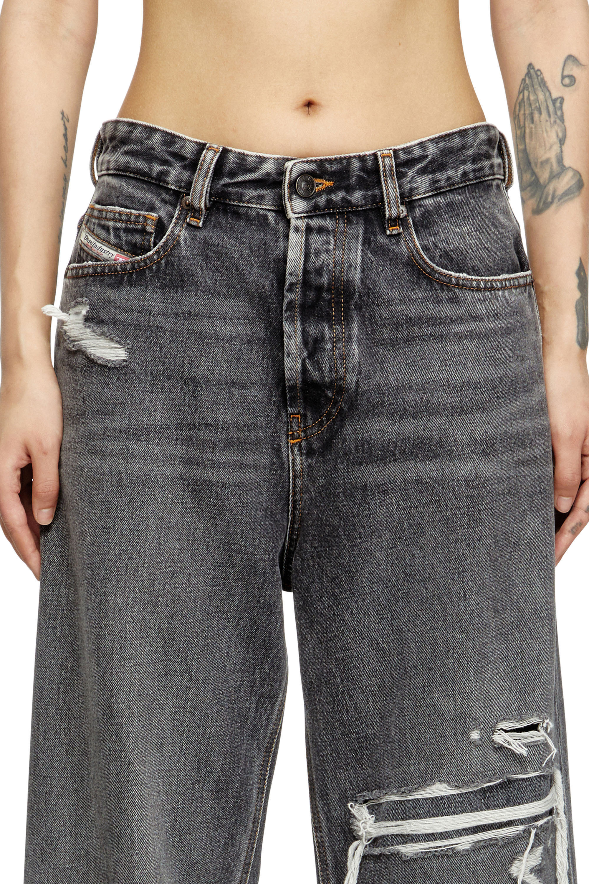 Diesel - Female's Relaxed Jeans 1996 D-Sire 007F6, ブラック/ダークグレー - 5