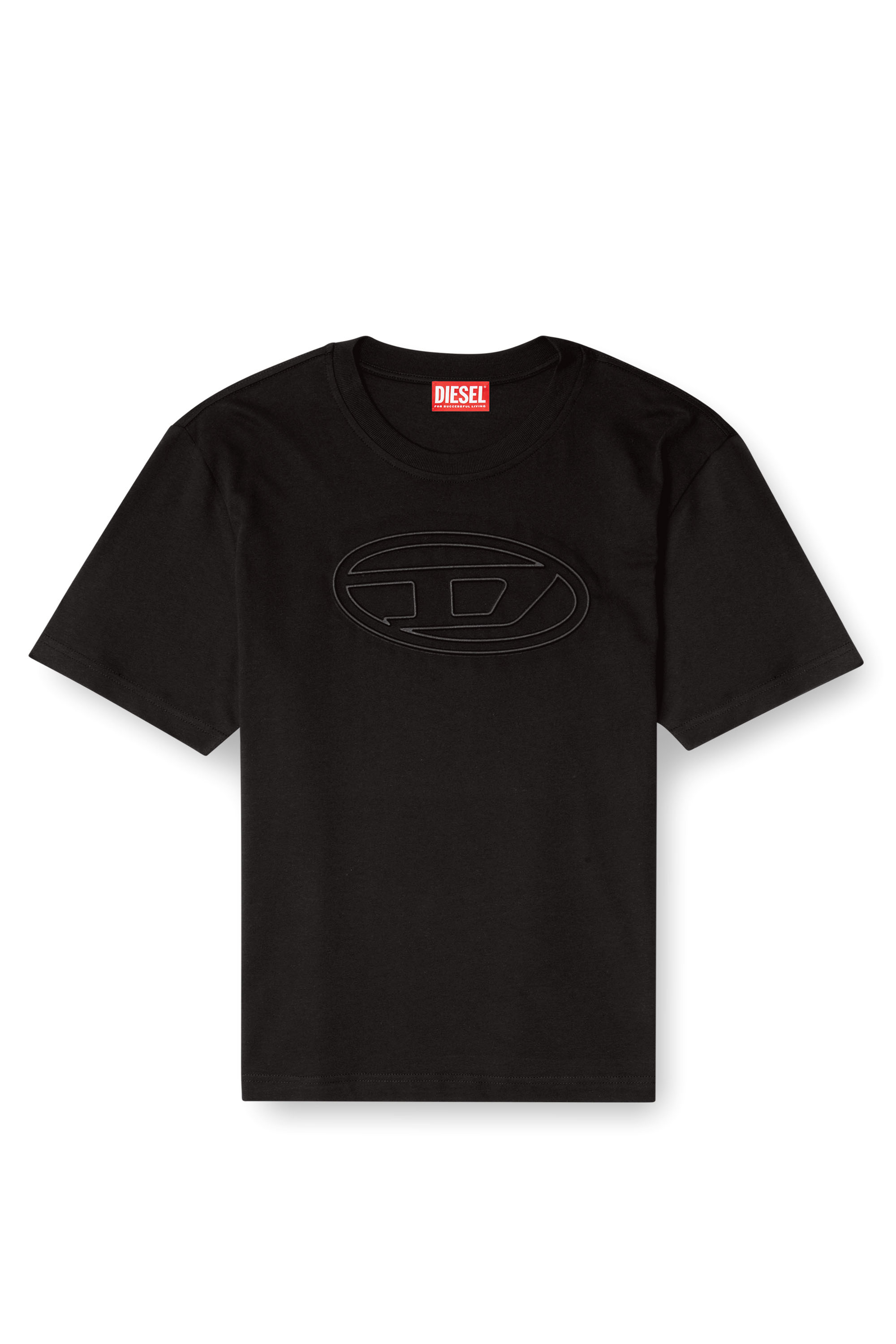 Diesel - T-ADJUST-BIGOVAL, Male's T-shirt with embossed Oval D in ブラック - 3