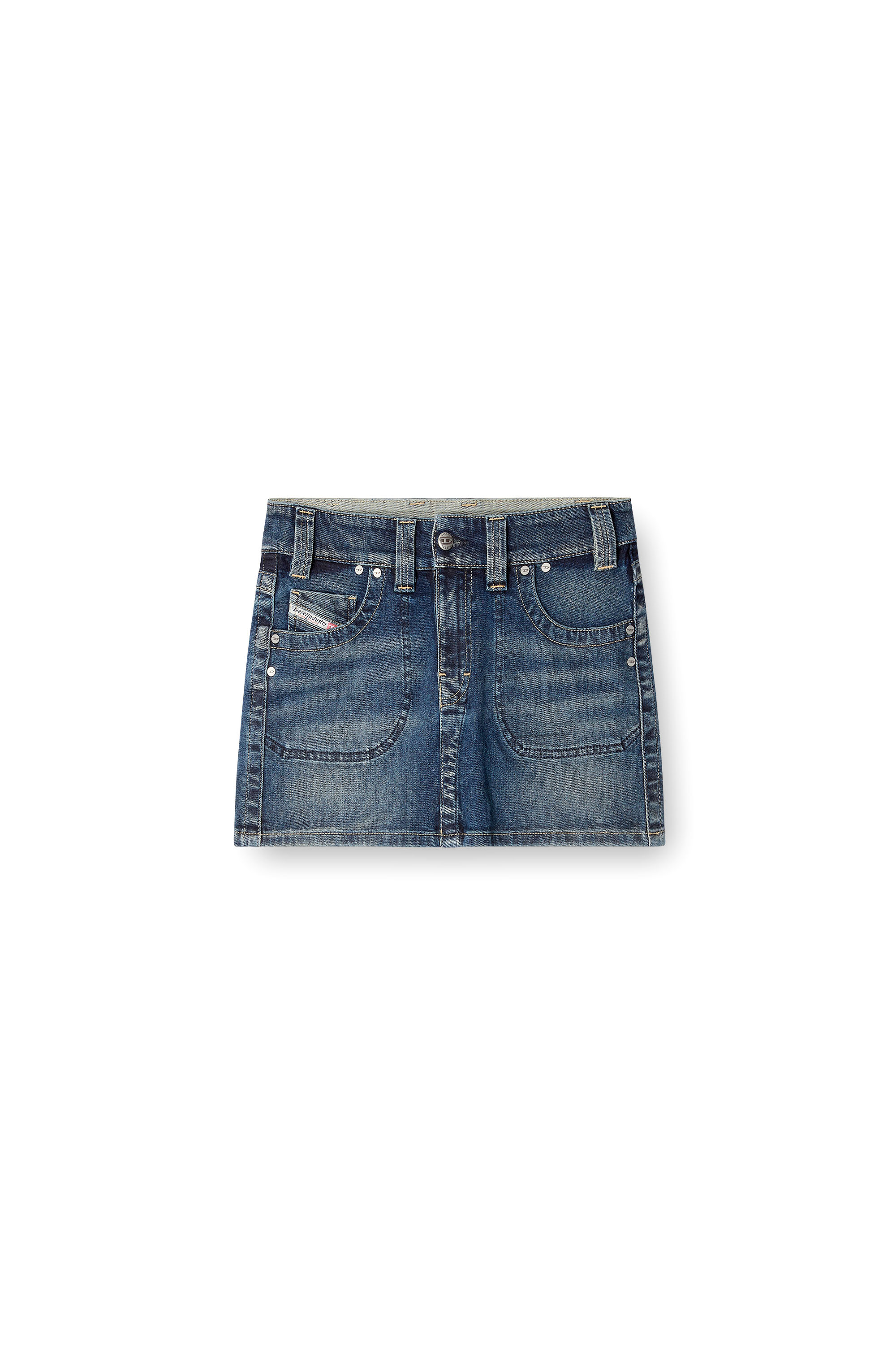 Diesel - DE-RAGO-RE, Female's Mini skirt in Rehab denim in ダークブルー - 2
