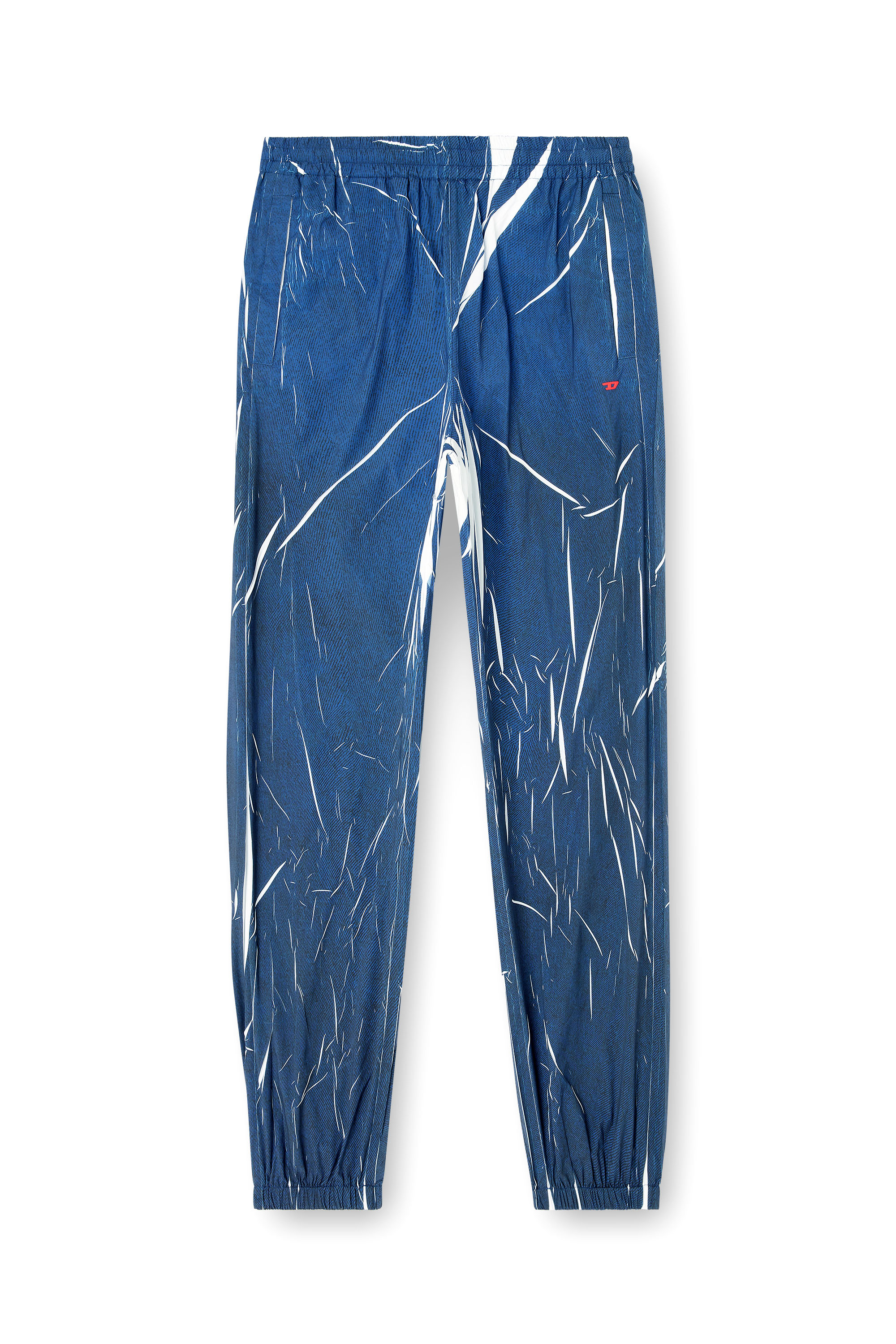 Diesel - P-ARELION-CJBC, Male's Light track pants with denim-effect print in ブルー - 4