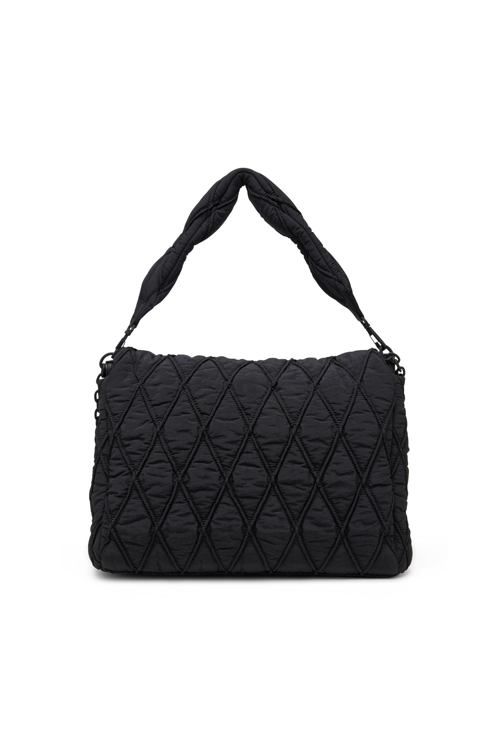 Diesel - CHARM-D SHOULDER L, Female's Charm-D L-Shoulder bag in quilted washed nylon in ブラック - 3