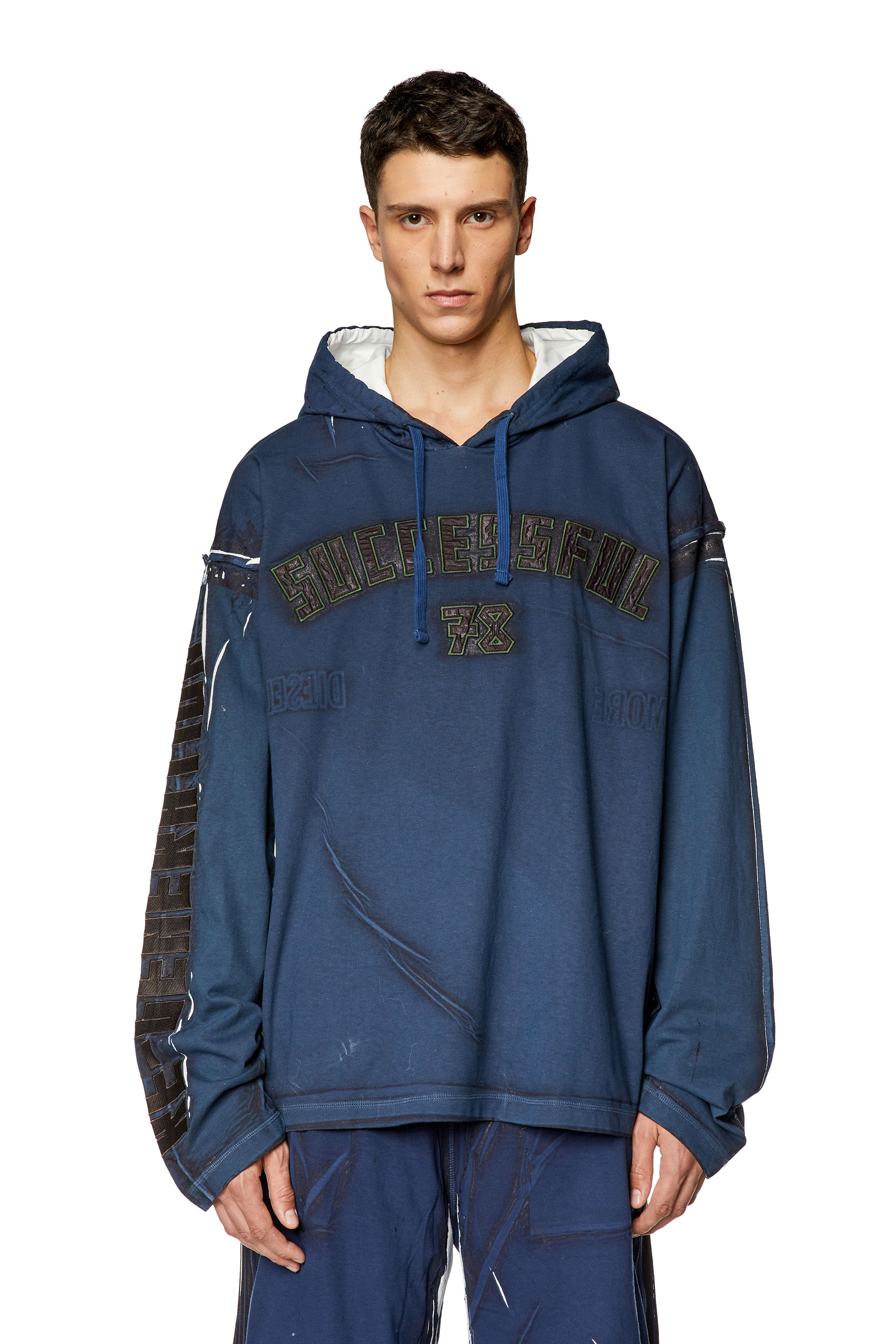 Diesel - T-NABEL-HOOD-LS, ダークブルー - Image 3