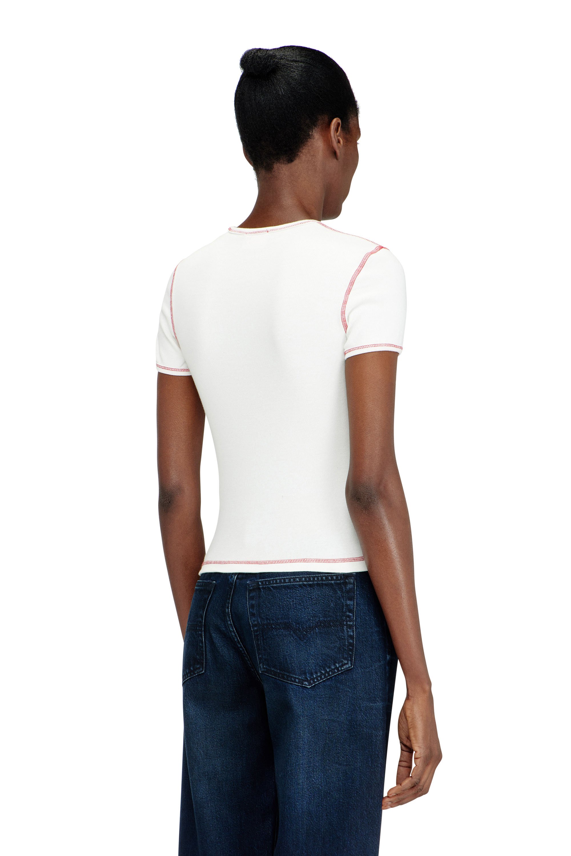 Diesel - SV-T-ELE-CHER, Female's Slim cotton T-shirt with cherry print in ホワイト - 2