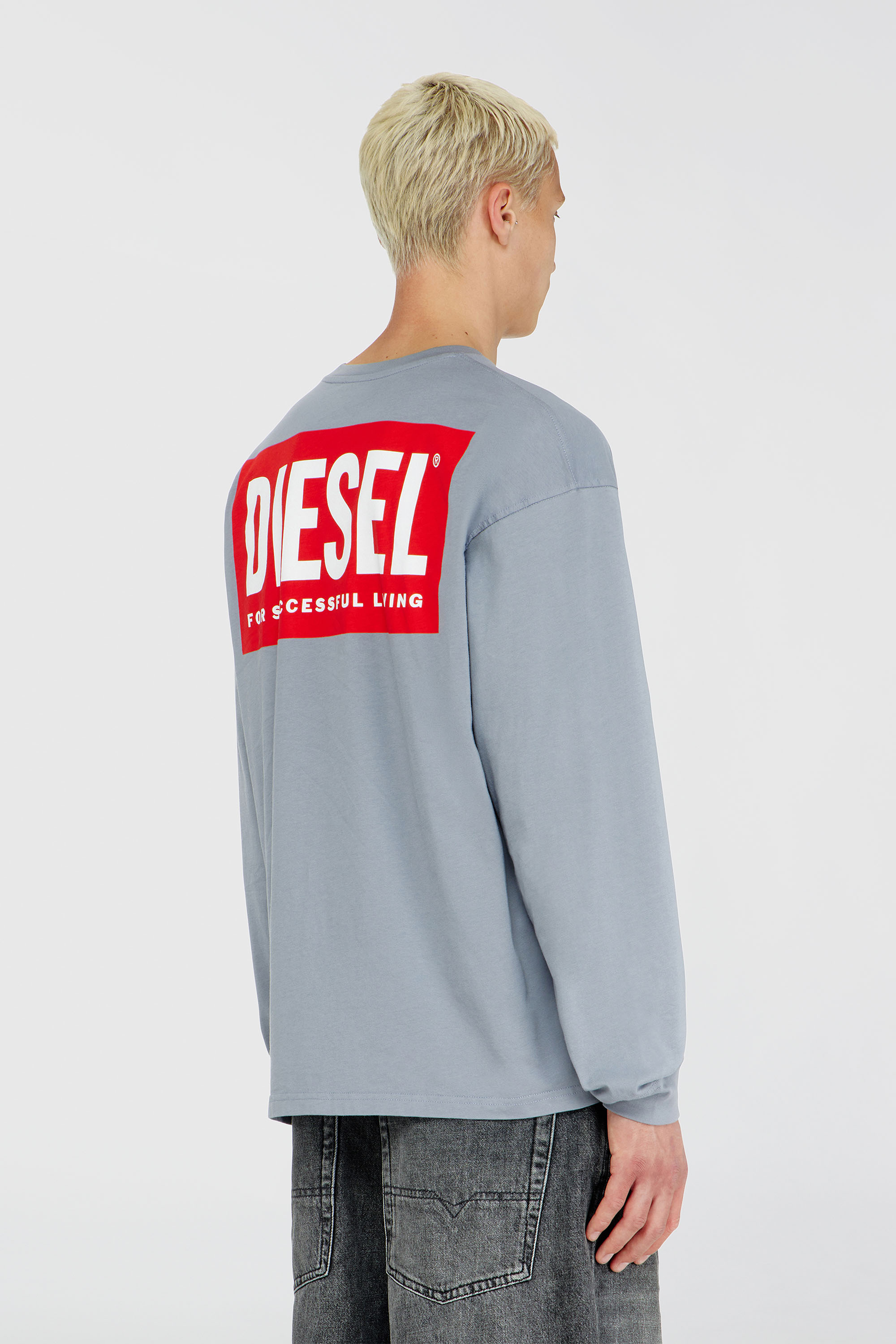 Diesel - T-BOXT-LS-BISK, Male's 長袖Tシャツ in ライトブルー - 4