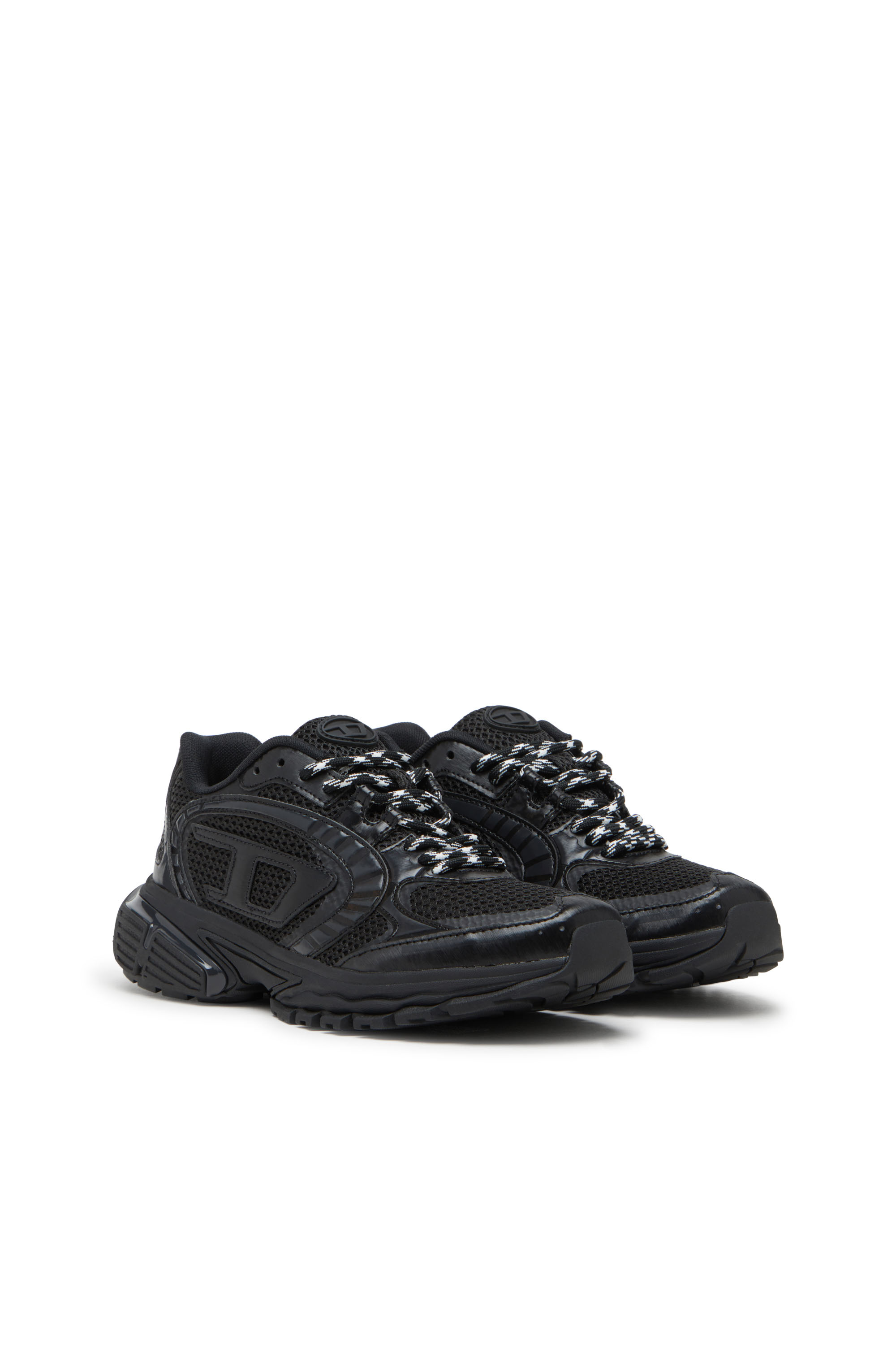 Diesel - S-PRO-V-DENSE LOW W, Female's S-Pro-V-Dense-Monochrome mesh sneakers with Oval D logo in ブラック - 2