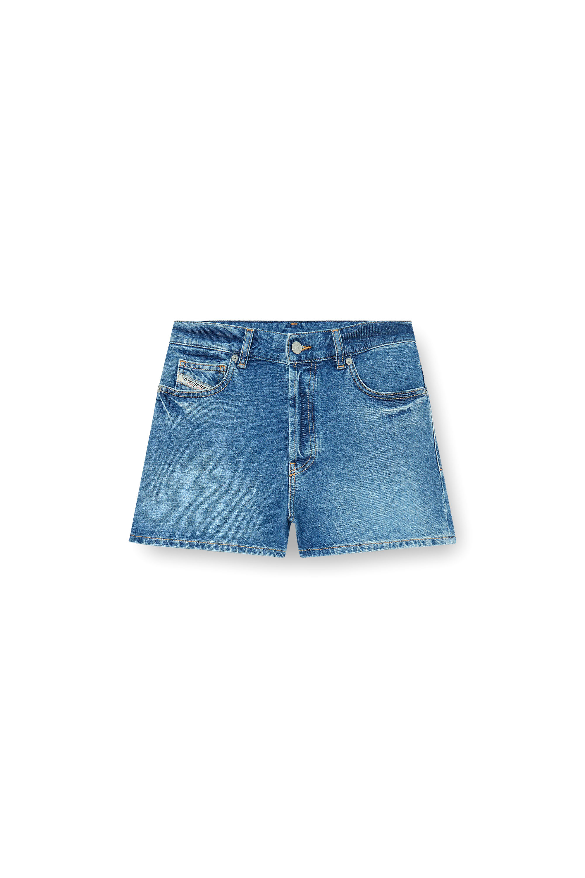Diesel - DE-HELIOS, Female's Denim shorts in worn-in denim in ミディアムブルー - 4