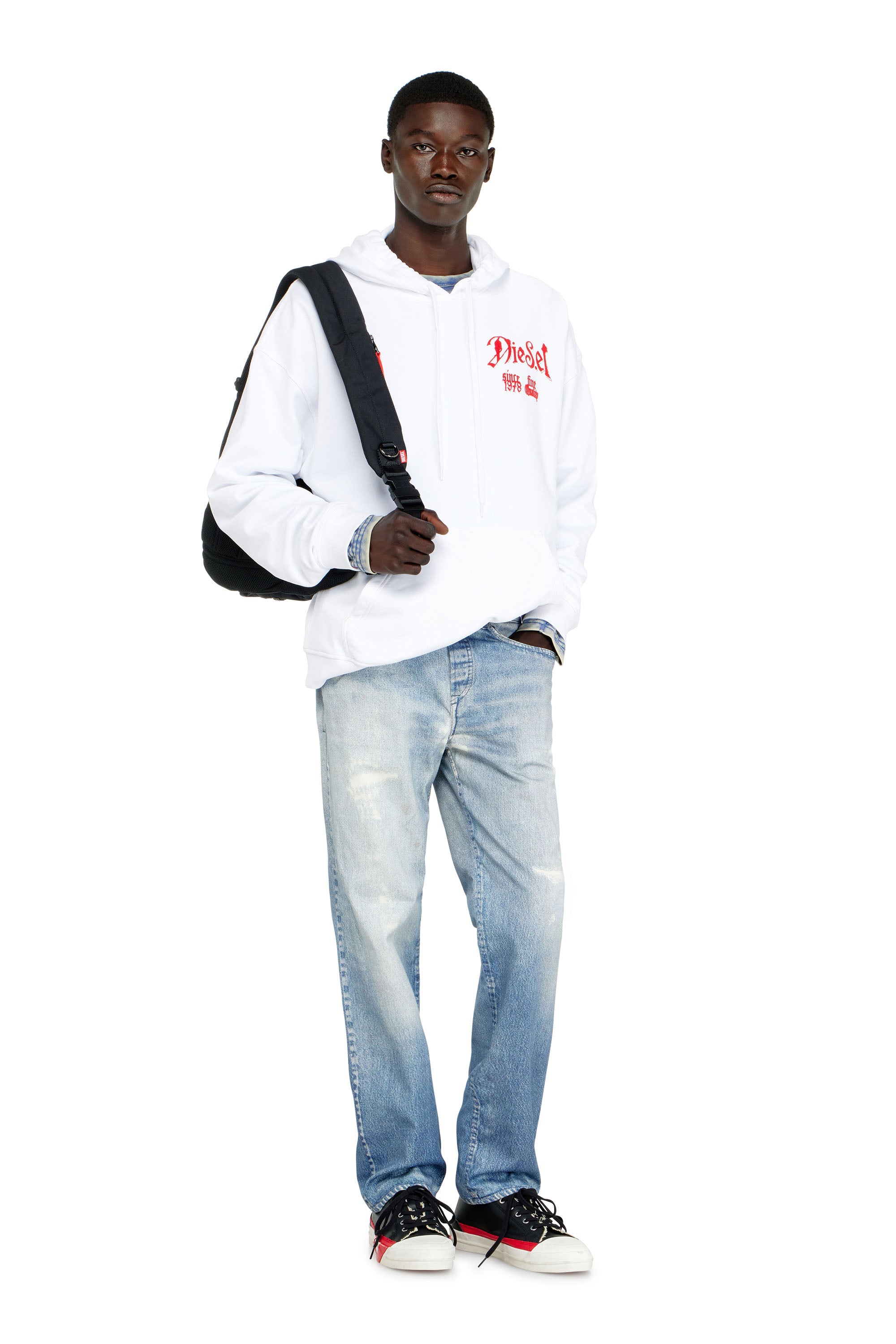 Diesel - S-BOXT-HOOD-AA2, Male's プルオーバーパーカー in ホワイト - 2