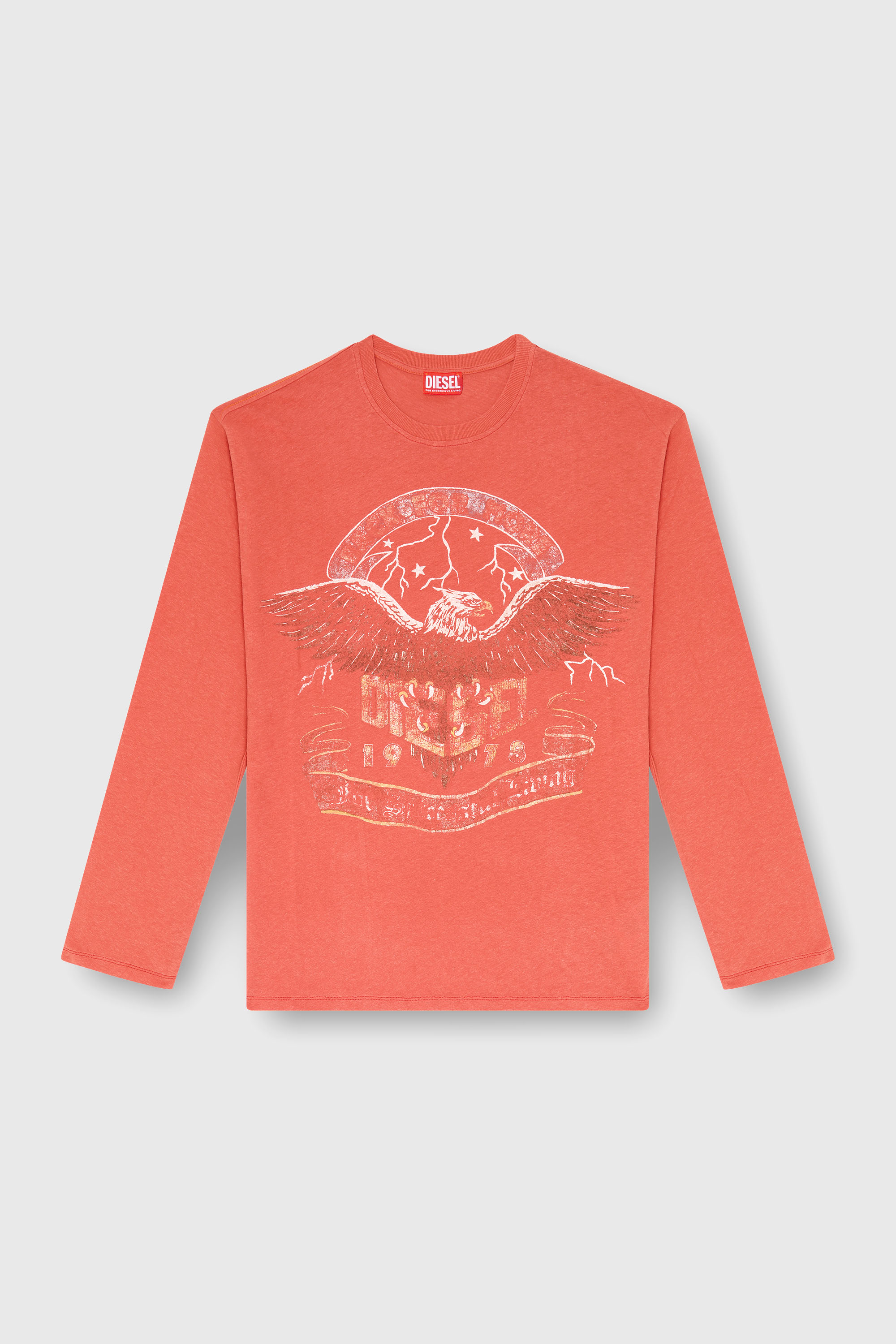 Diesel - T-GERI-LS, Male's Long-sleeve T-shirt with concert graphics in コーラルローズ - 2