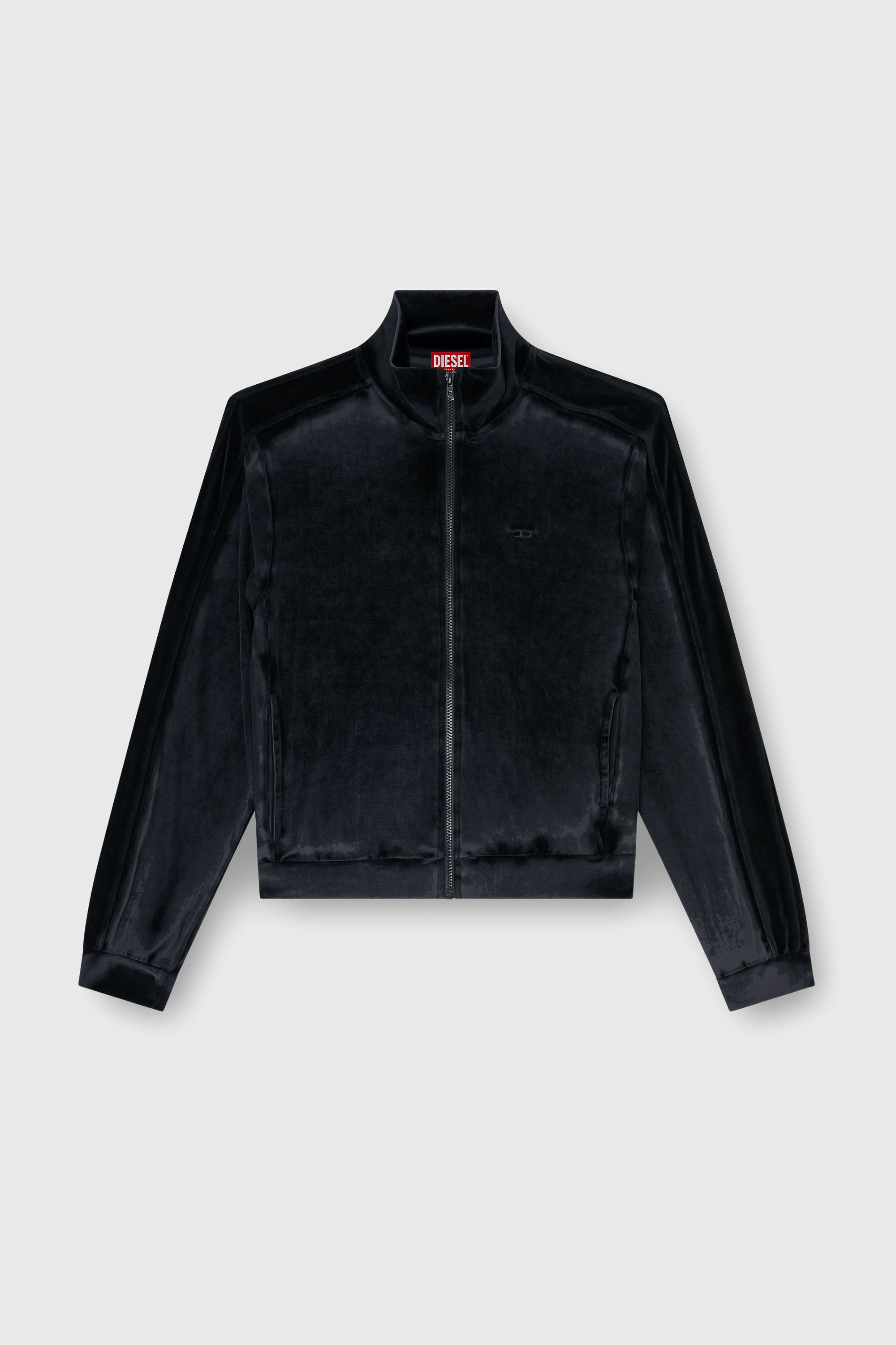 Diesel - S-TRAPED, Male's Zip-up sweatshirt in devor&eacute; chenille in null - 2