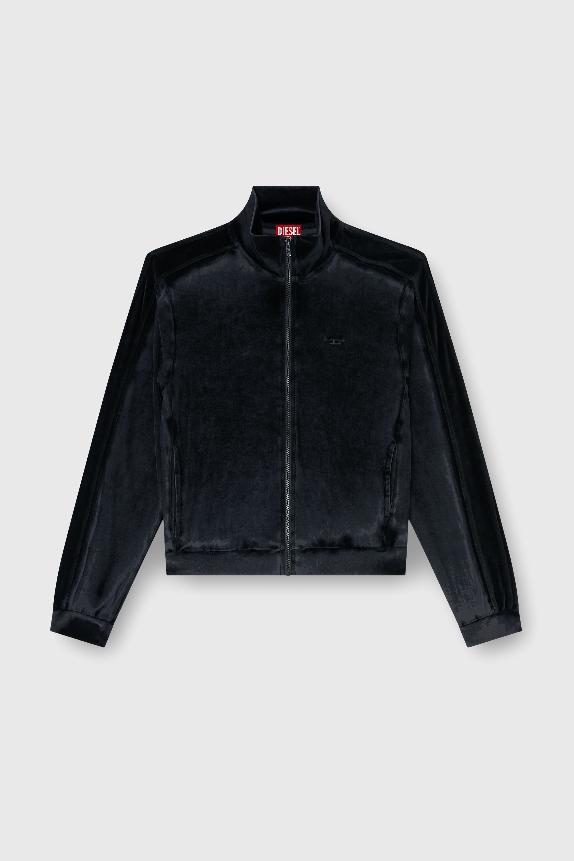 Diesel - S-TRAPED, Male's Zip-up sweatshirt in devor&eacute; chenille in null - 2