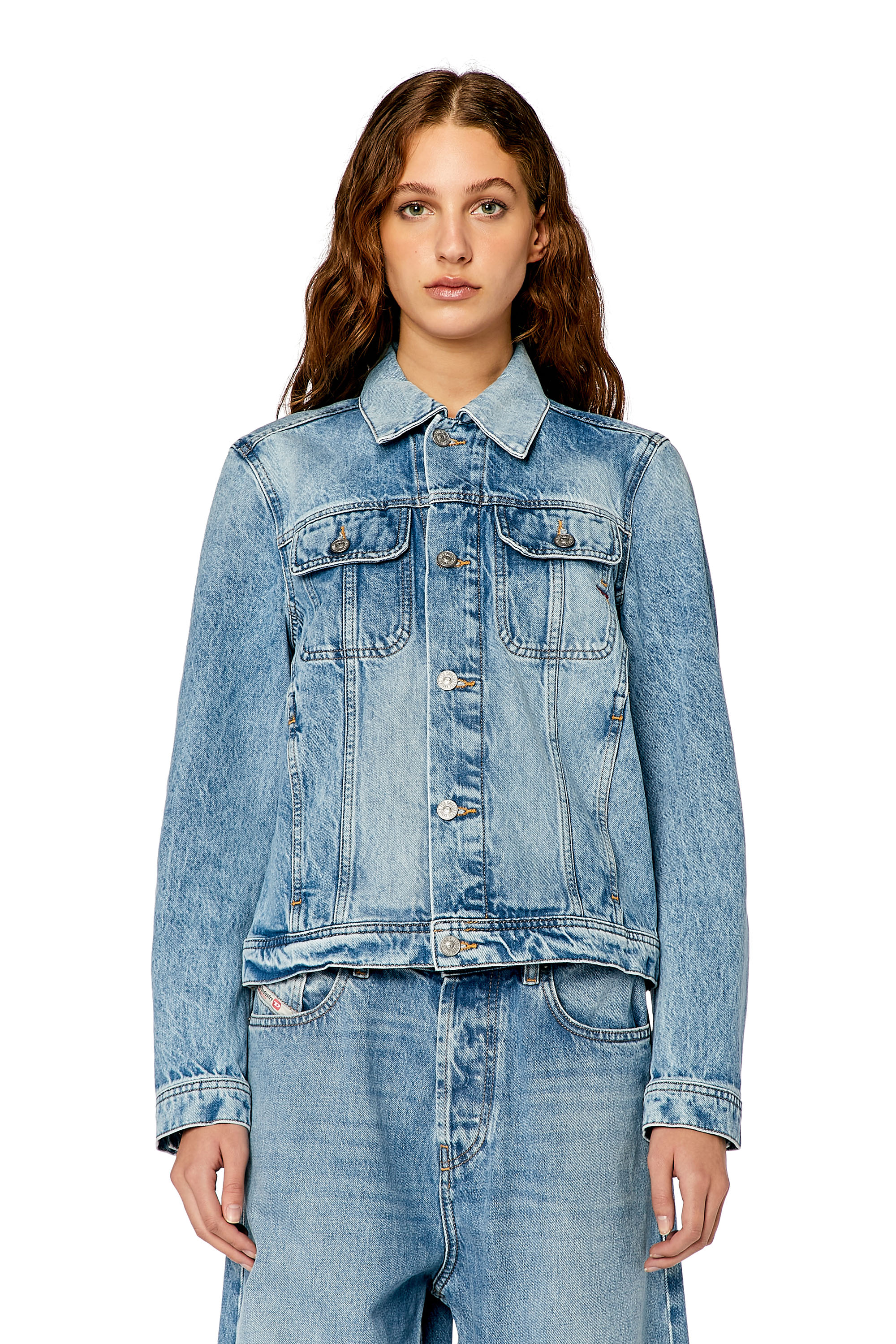 Diesel - DE-BONNY, Female's Trucker jacket in denim in ライトブルー - 6