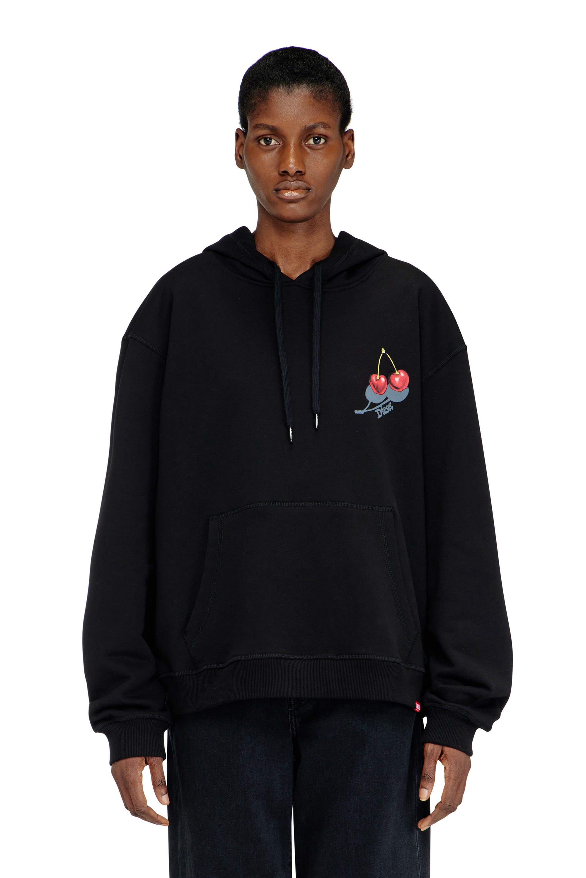 Diesel - SV-S-NORM-HOOD-CHER, Unisex's Hoodie in cotton with cherry graphic in ブラック - 5