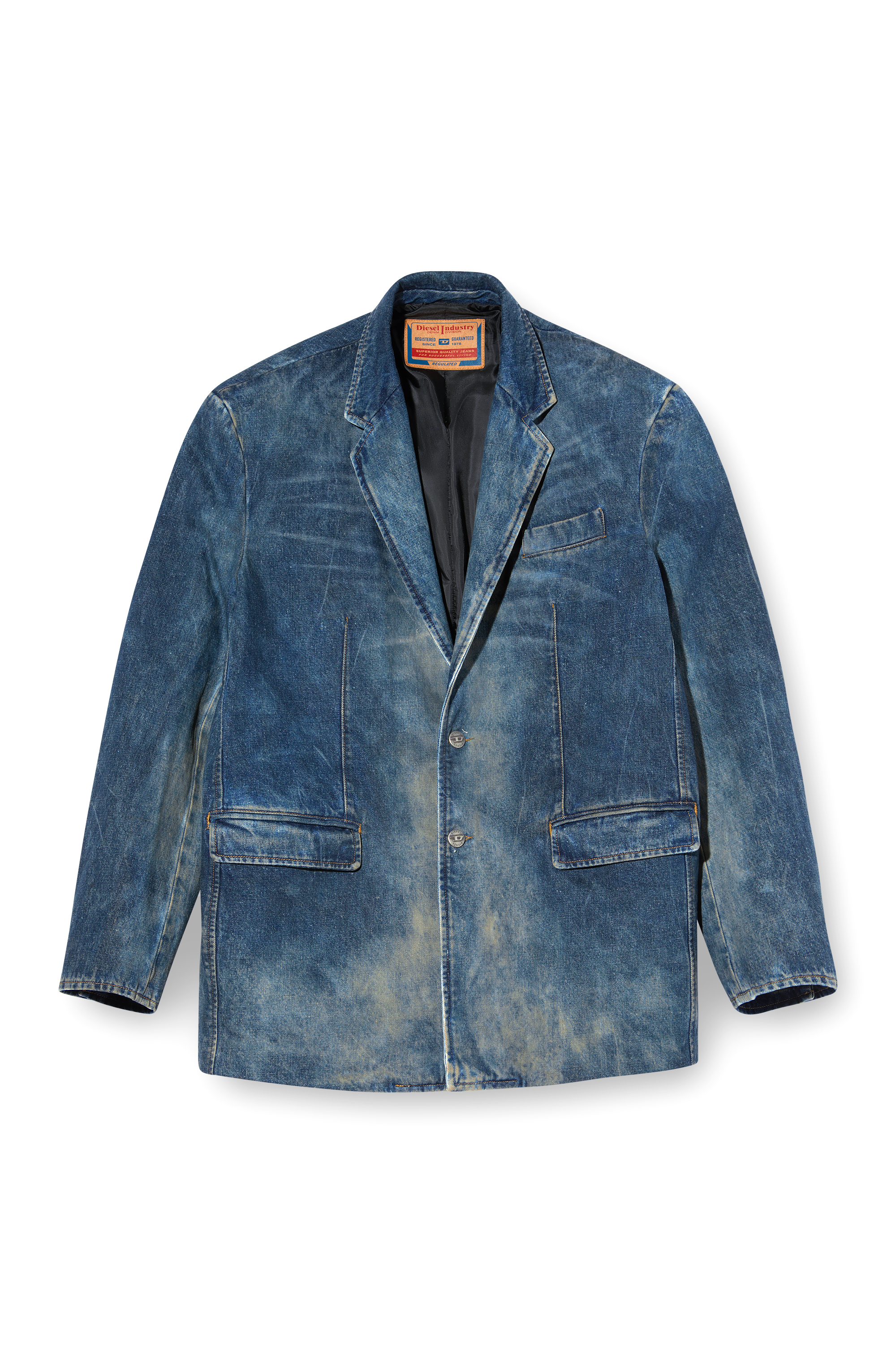 Diesel - D-OVER-DD, Unisex's Blazer in hand-treated dirty denim in ダークブルー - 2