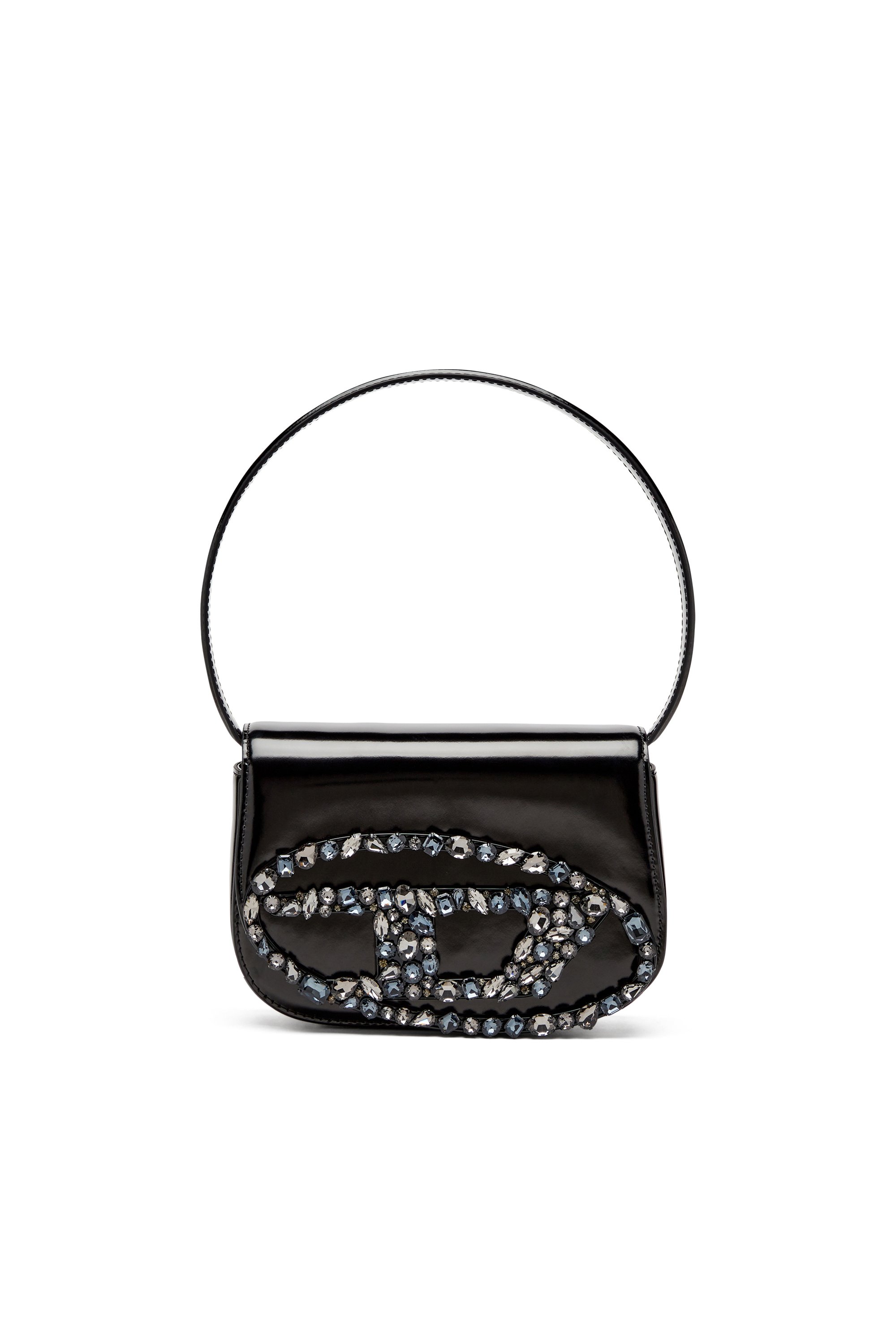 Diesel - 1DR, Female's 1DR-Iconic shoulder bag in mirror leather in ブラック - 1