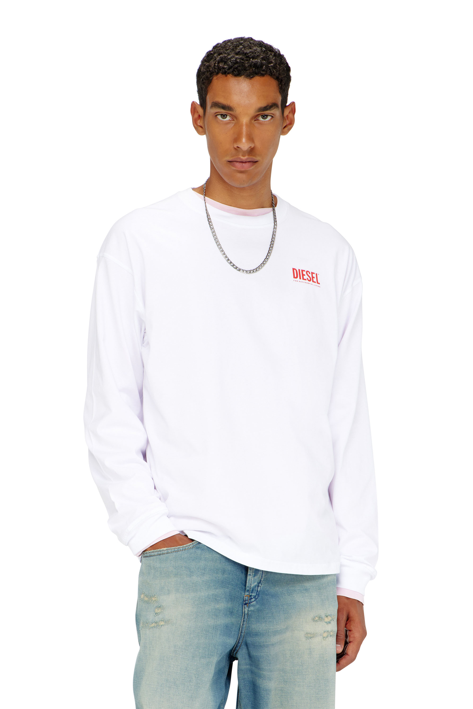Diesel - T-BOXT-LS-BISK, Male's 長袖Tシャツ in ホワイト - 3