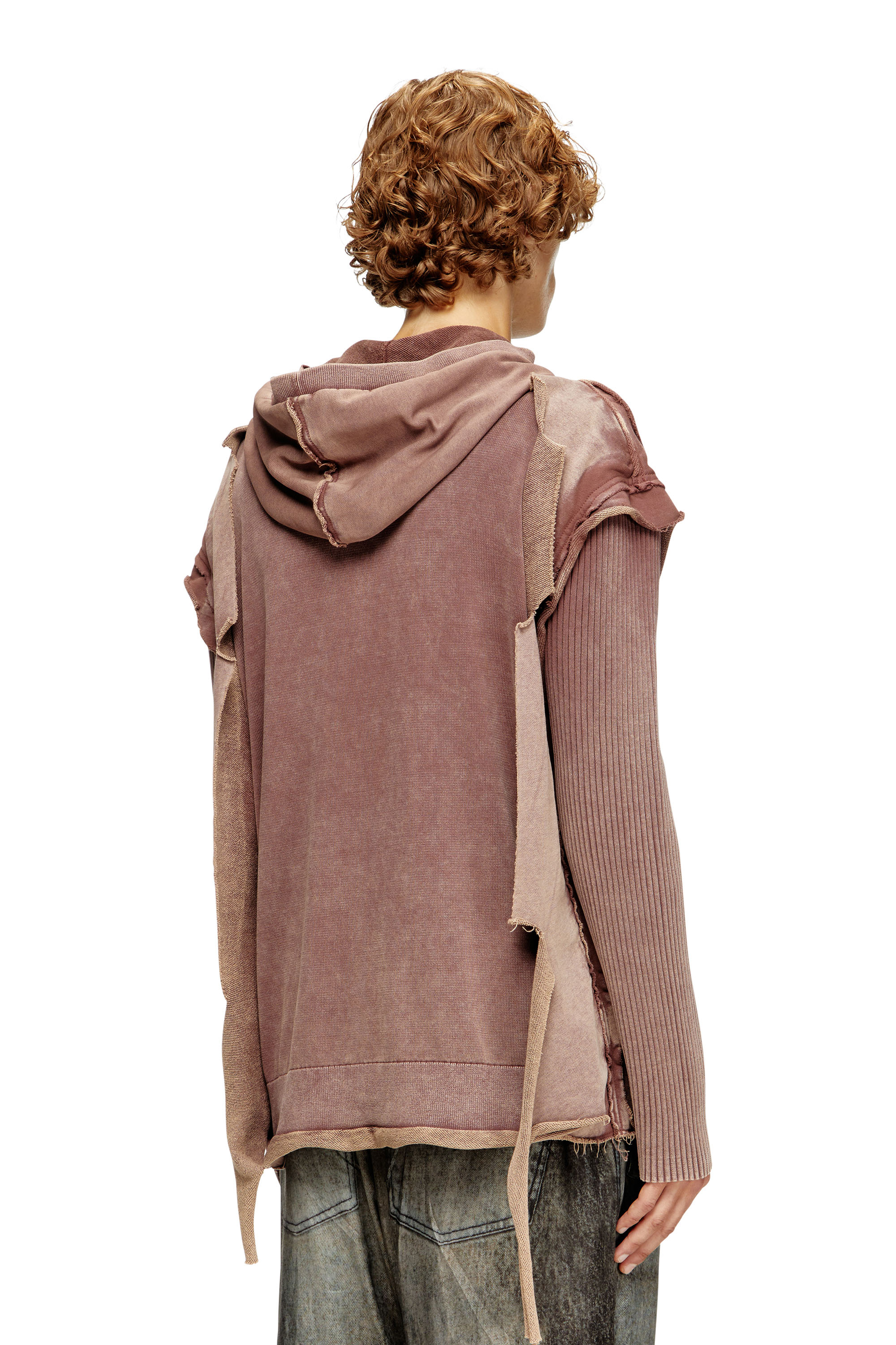 Diesel - K-PELTO, Male's Zip-up hoodie with destroyed effect in ブラウン - 4