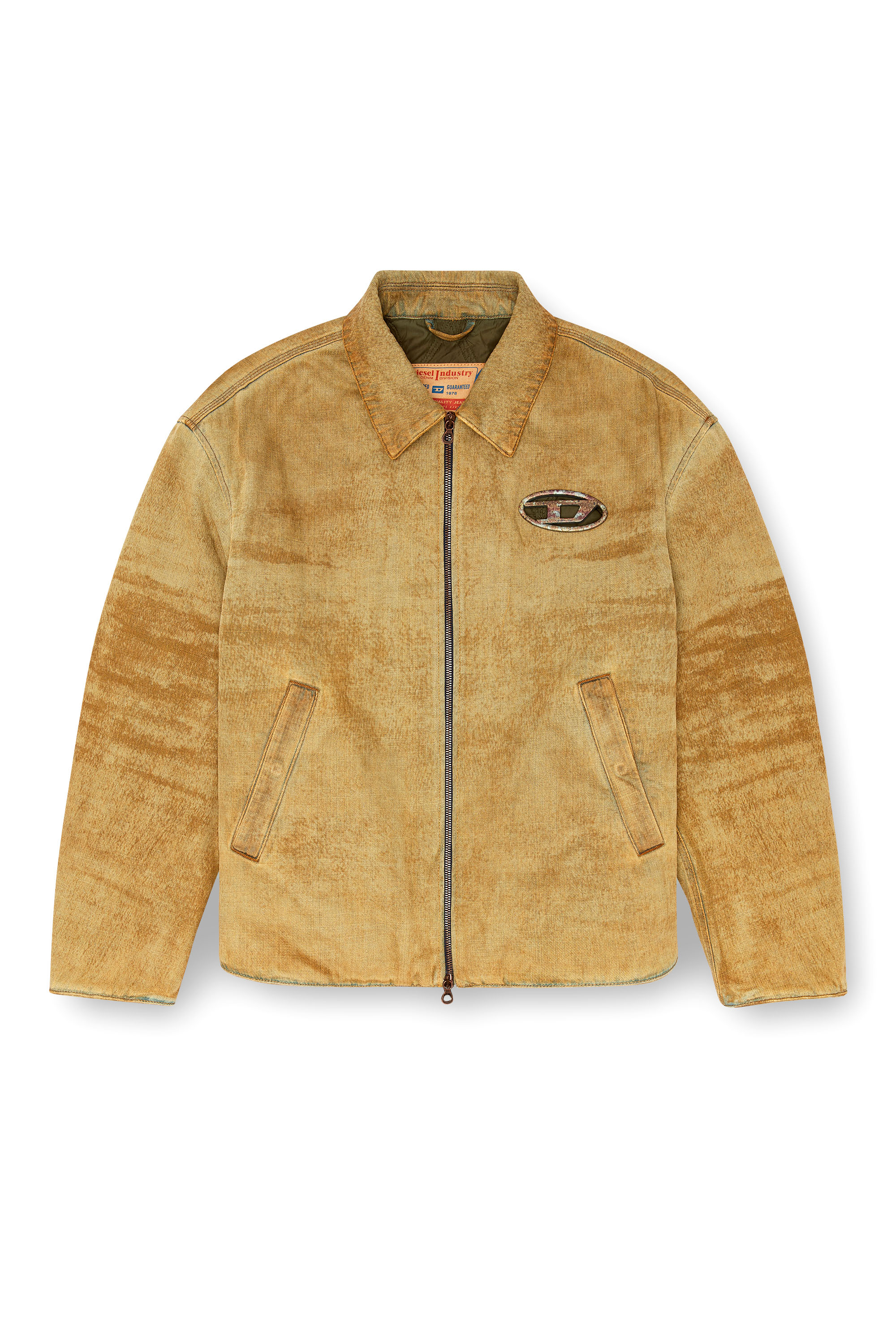 Diesel - D-STACK-FSF, Male's Padded jacket with rust-effect logo in ライトブラウン - 3