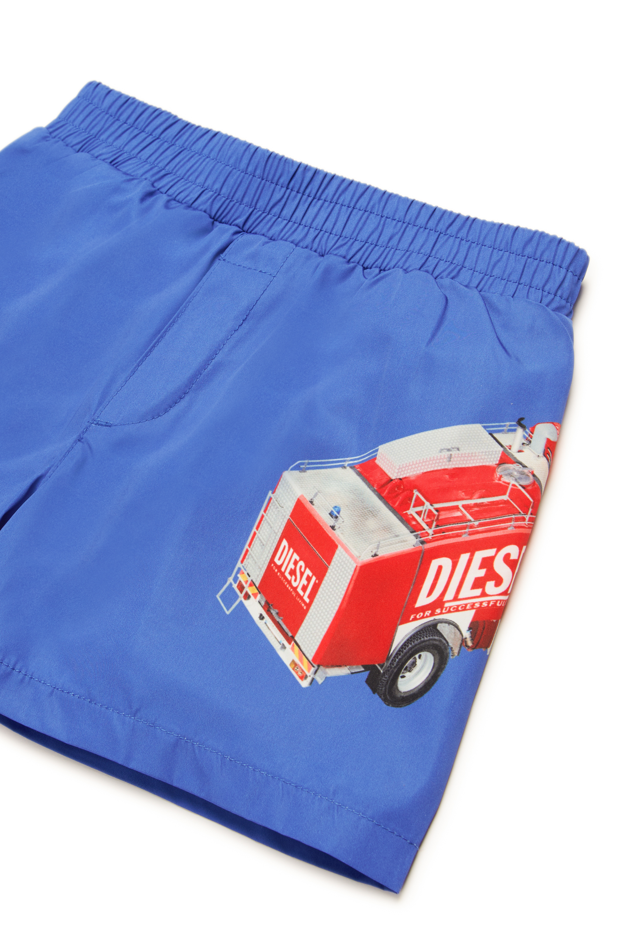 Diesel - MIPERRIB, Male's Swim shorts with fire truck print in ブルー - 3