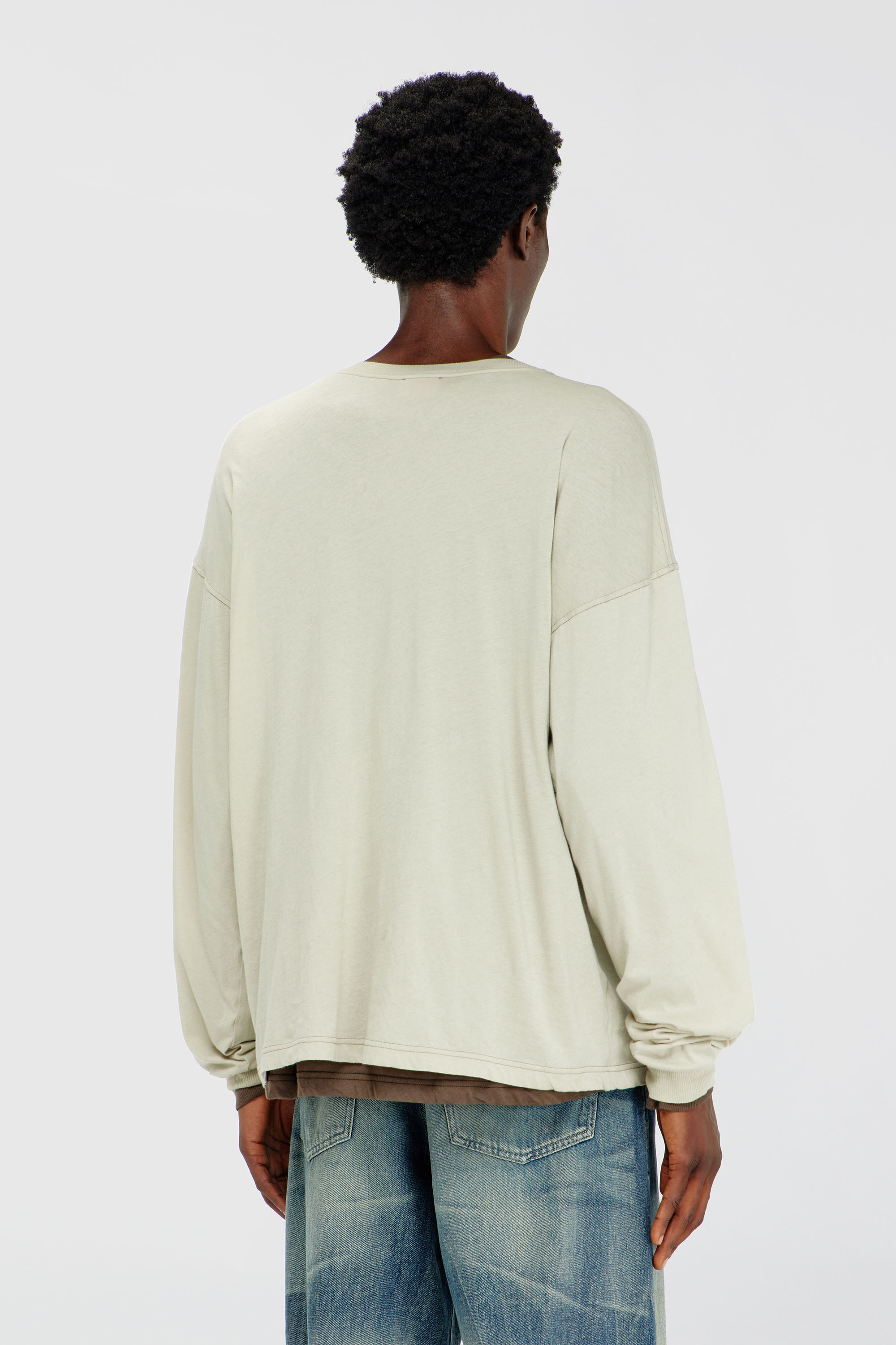 Diesel - T-BOXT-LS-AA1, Male's 長袖Tシャツ in ベージュ - 4