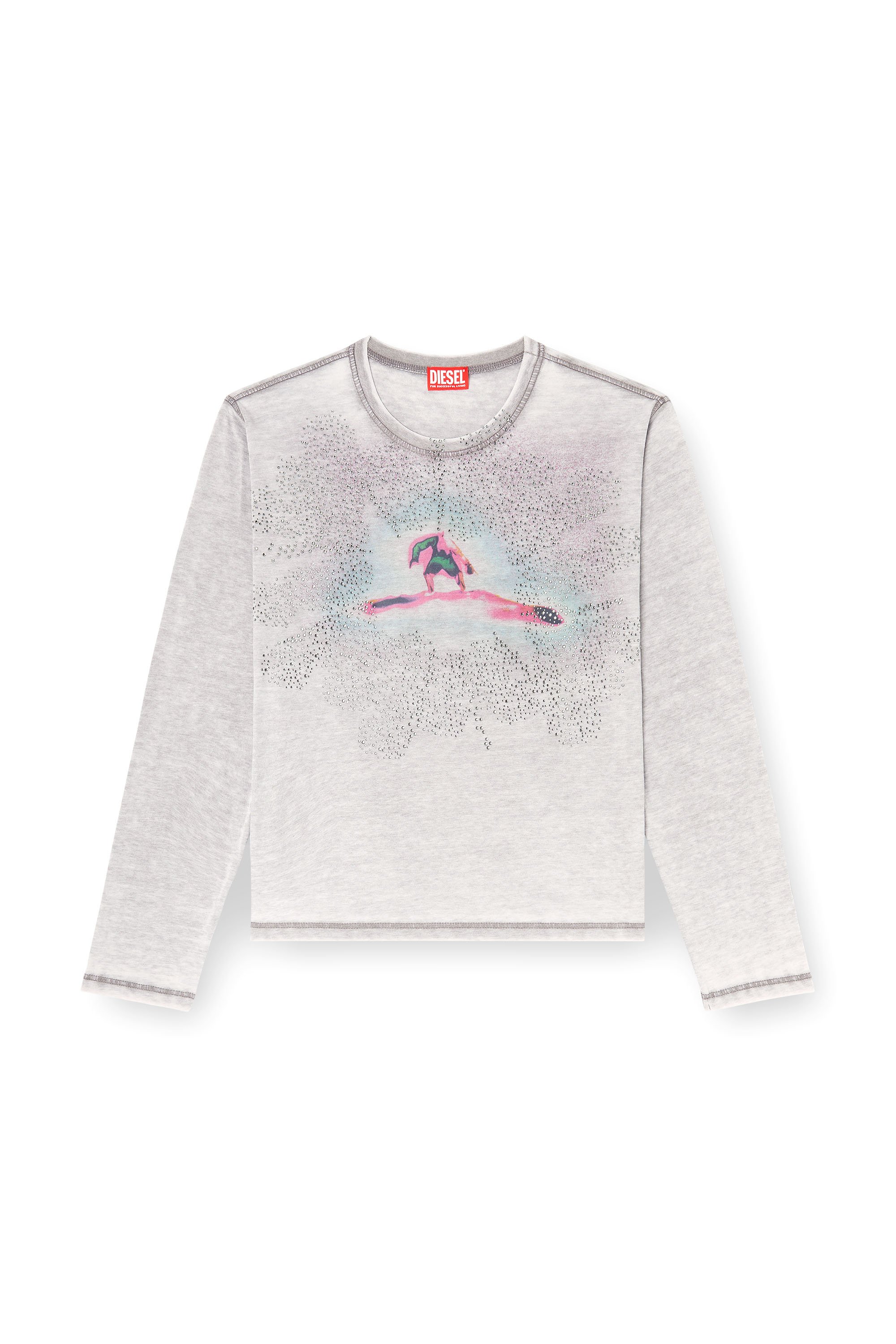 Diesel - T-NORMY-LS, Female's 長袖Tシャツ in グレー - 3