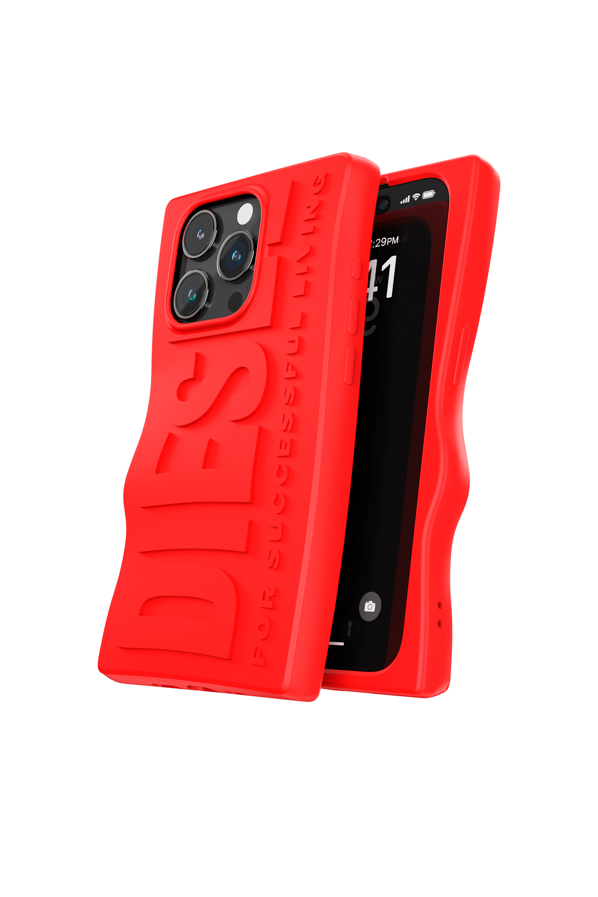 Diesel - 54117 MOULDED CASE, Unisex's iPhone 15 Pro シリコンケース in レッド - 3