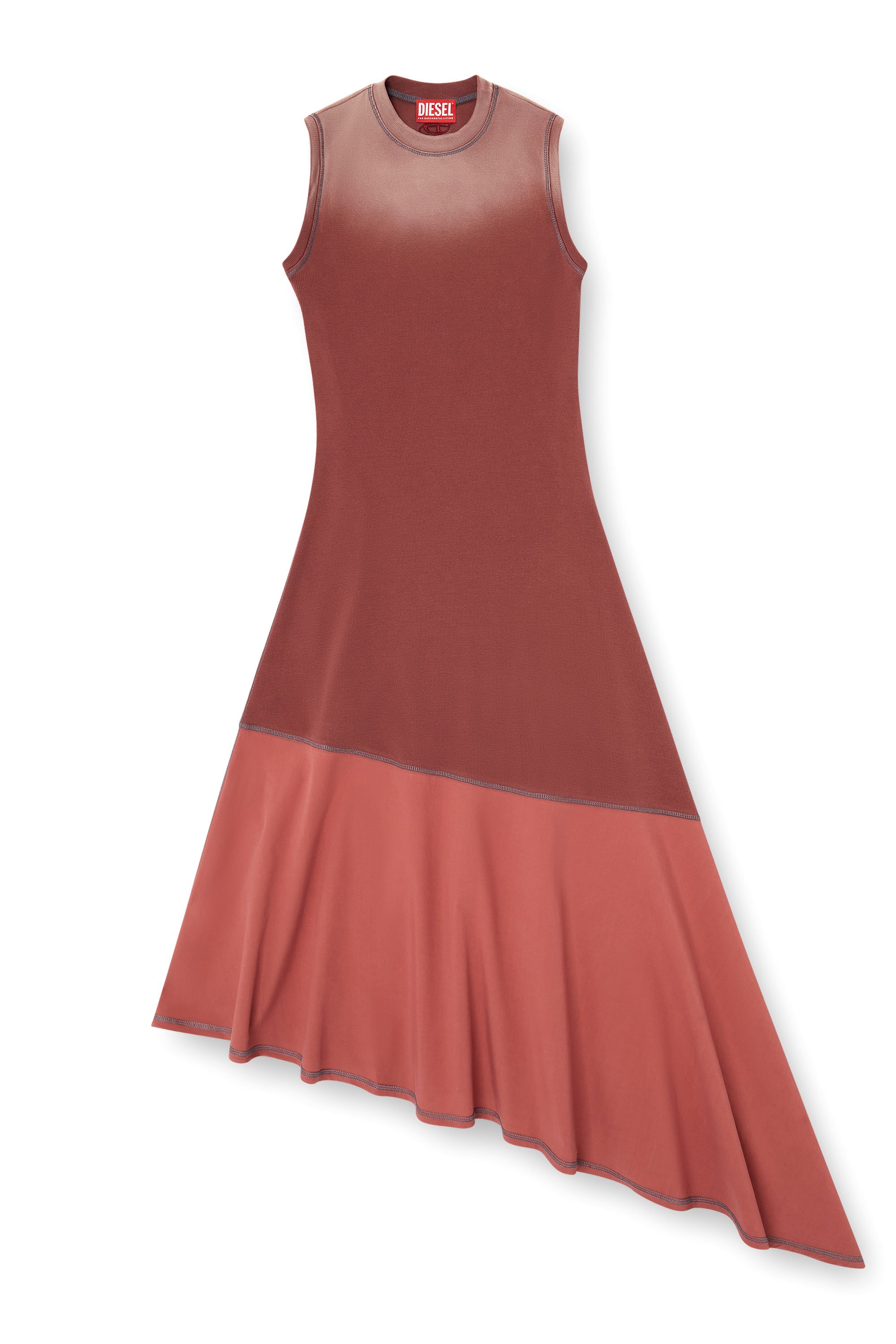 Diesel - D-ELICY, Female's Asymmetric sleeveless dress in ピンク / ホワイト - 3