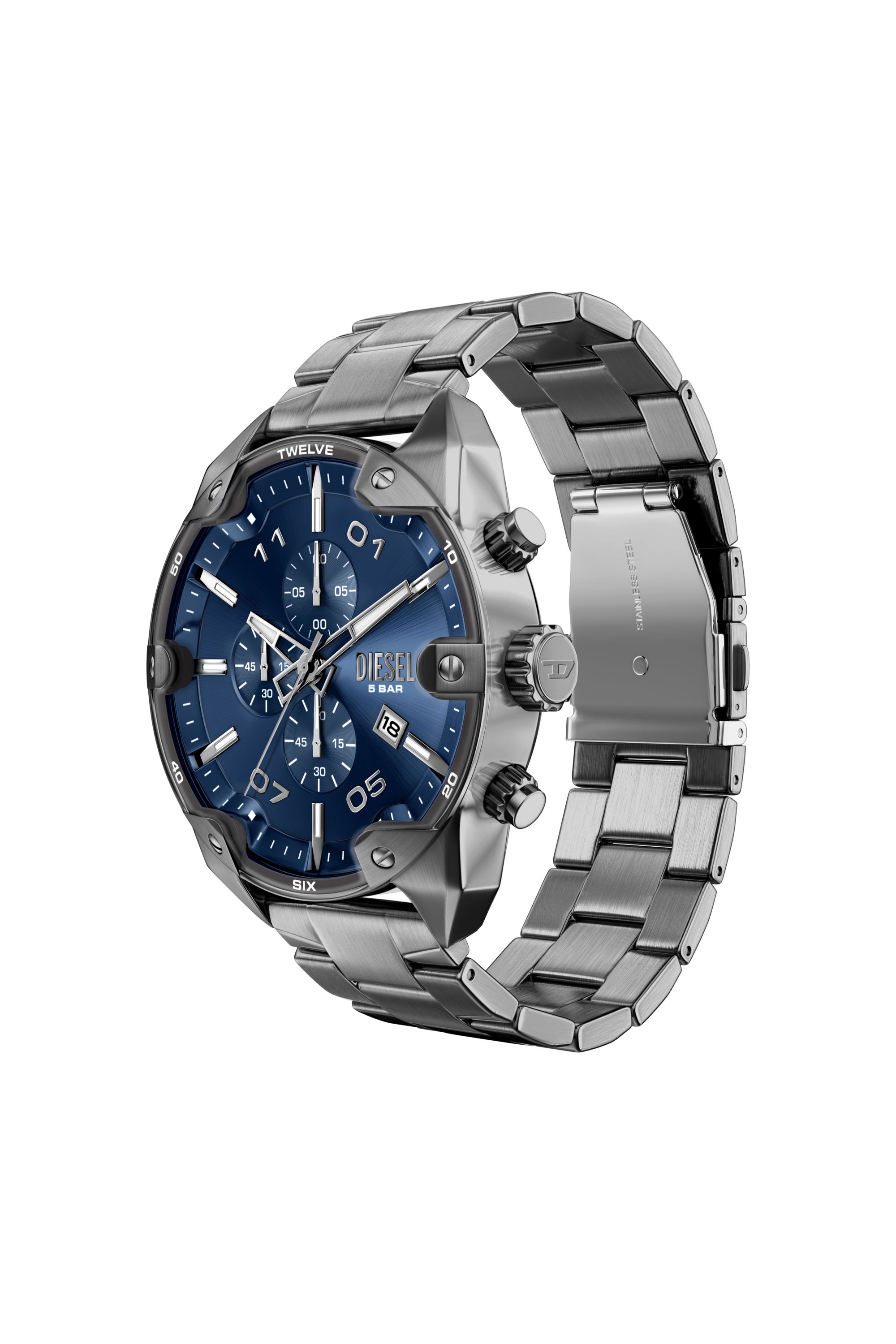 DZ4724 WATCH Spiked gunmetal stainless steel watch｜グレー｜メンズ